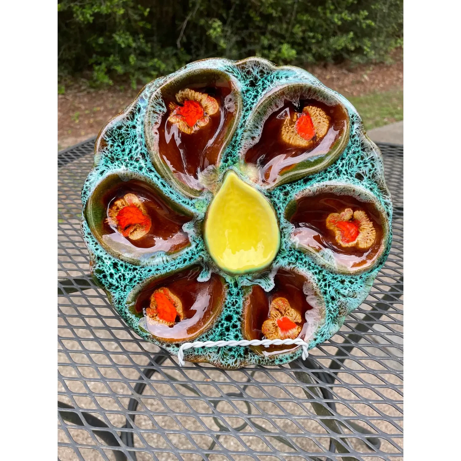1950s French Vallauris Majolica Oyster Plate — Sunset Cottage
