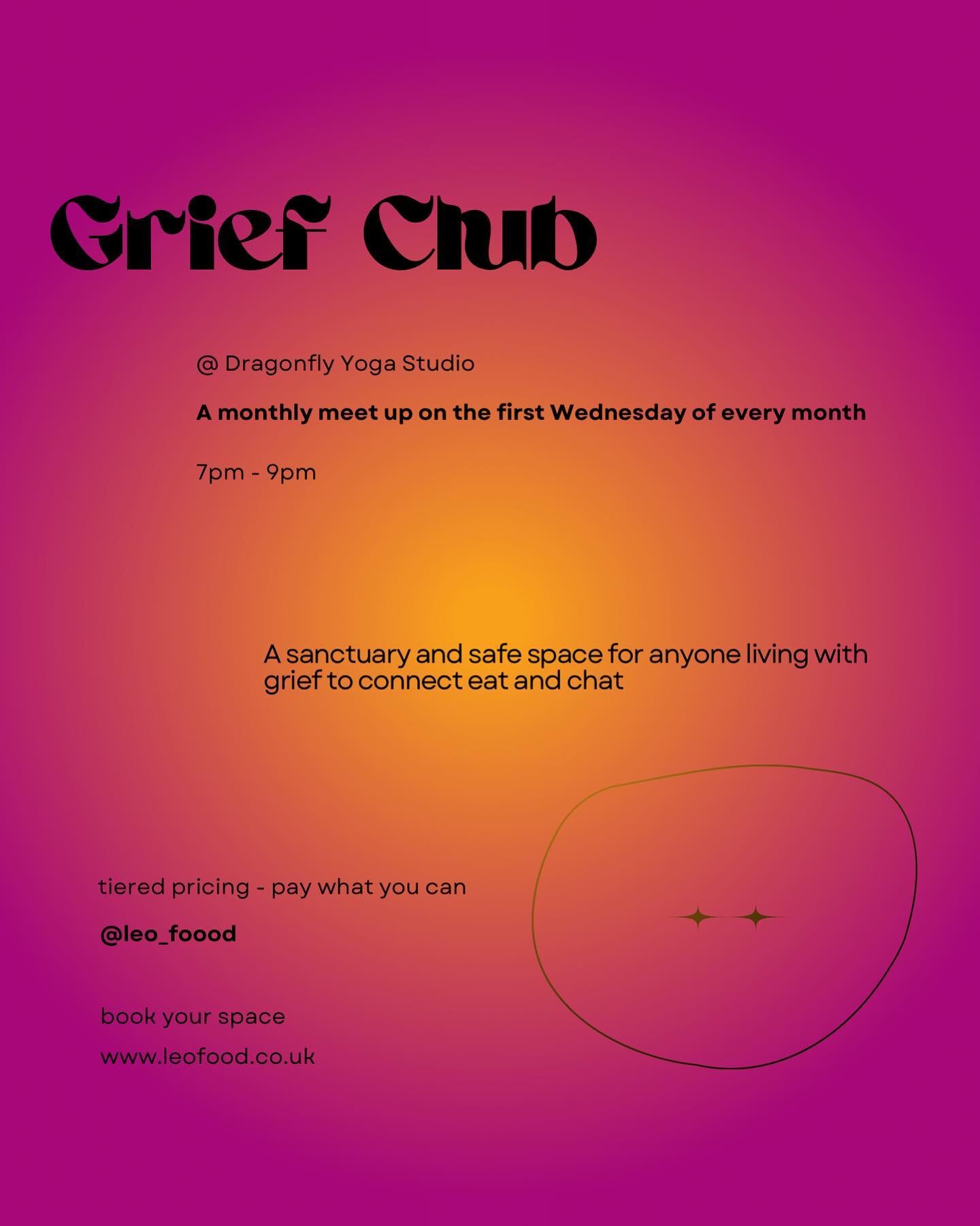 Few spaces left for tomorrow nights grief club..Can book via our website. Unsure weather its for you, drop me a message and ill answer any questions you have. 

We do our best to create a comfortable space to share&hellip;.I&rsquo;ll also be serving 