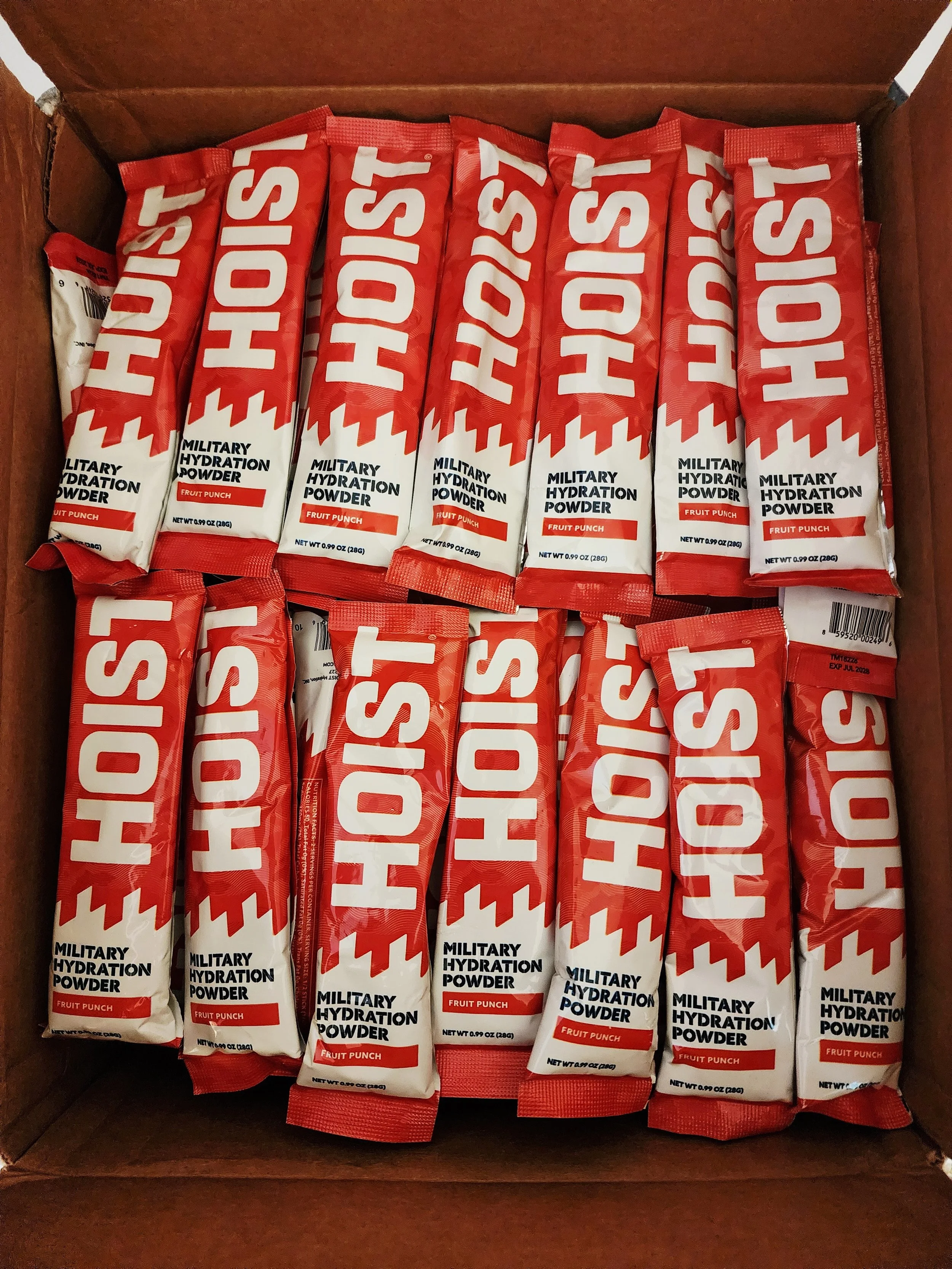 Hoist Military Hydration Electrolyte Powder Sticks 12, 24, 36, 48, or 100 pack