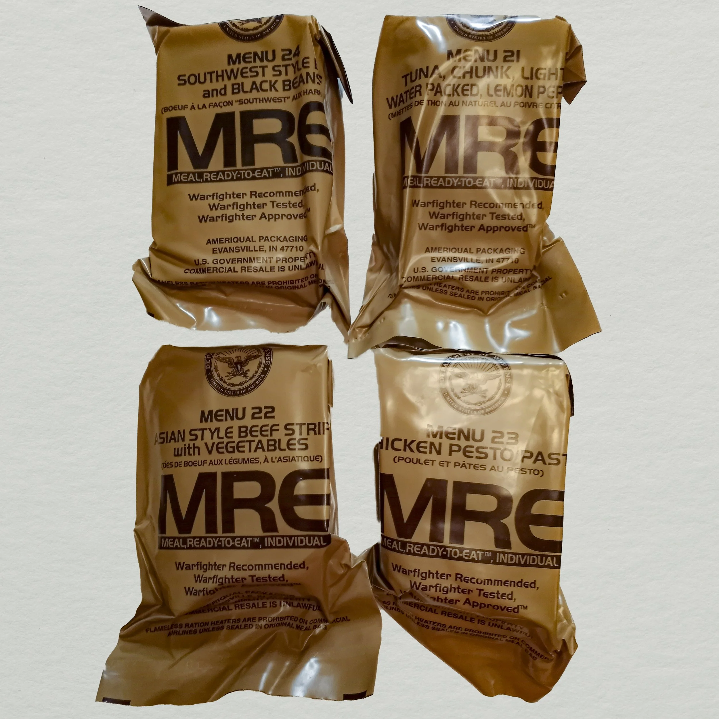 MRE Meals Ready-to-Eat (Assorted Flavor 4-Pack)