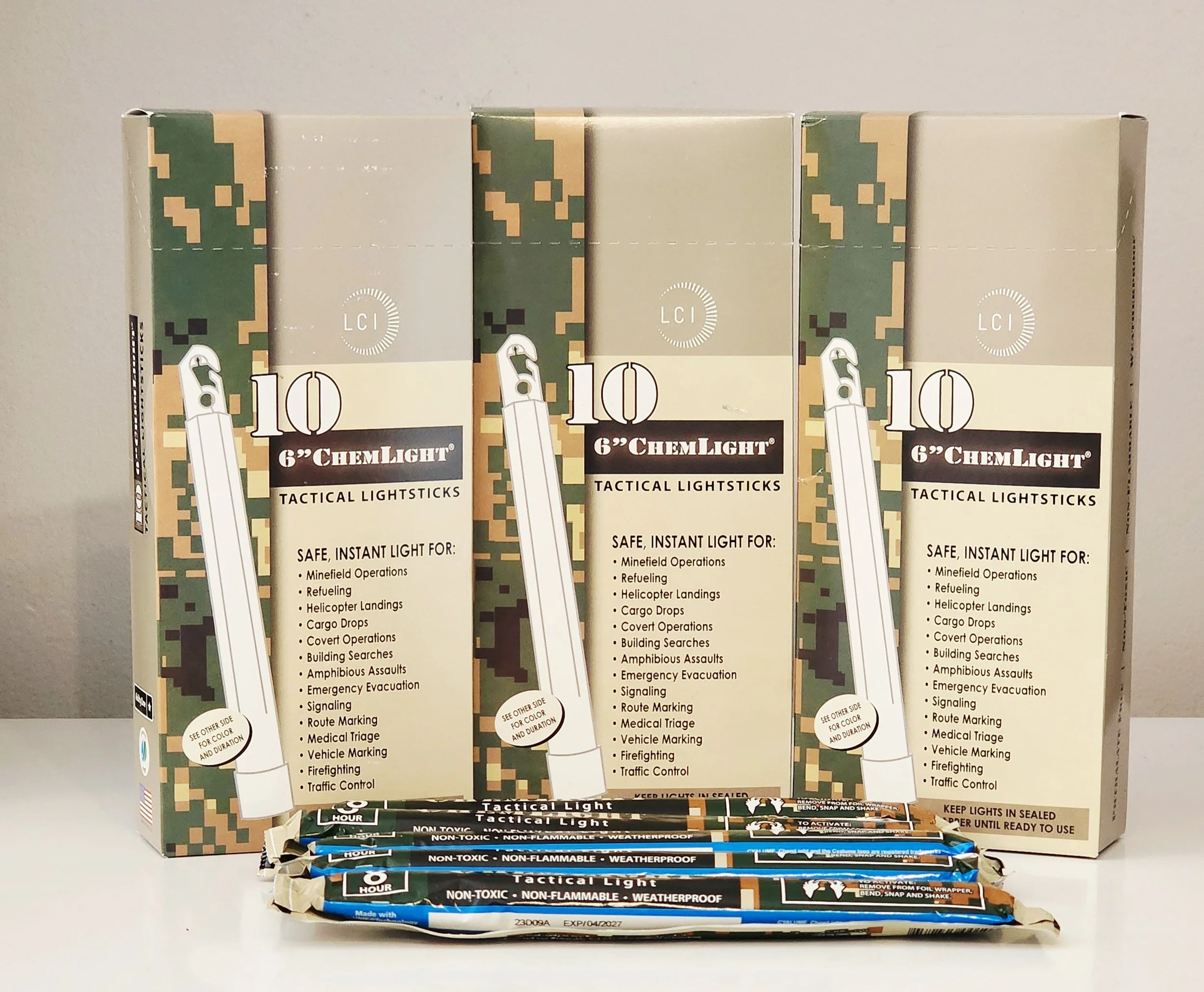 LC Industries ChemLight 6-inch Blue Box of 10 Military Grade Glow Sticks