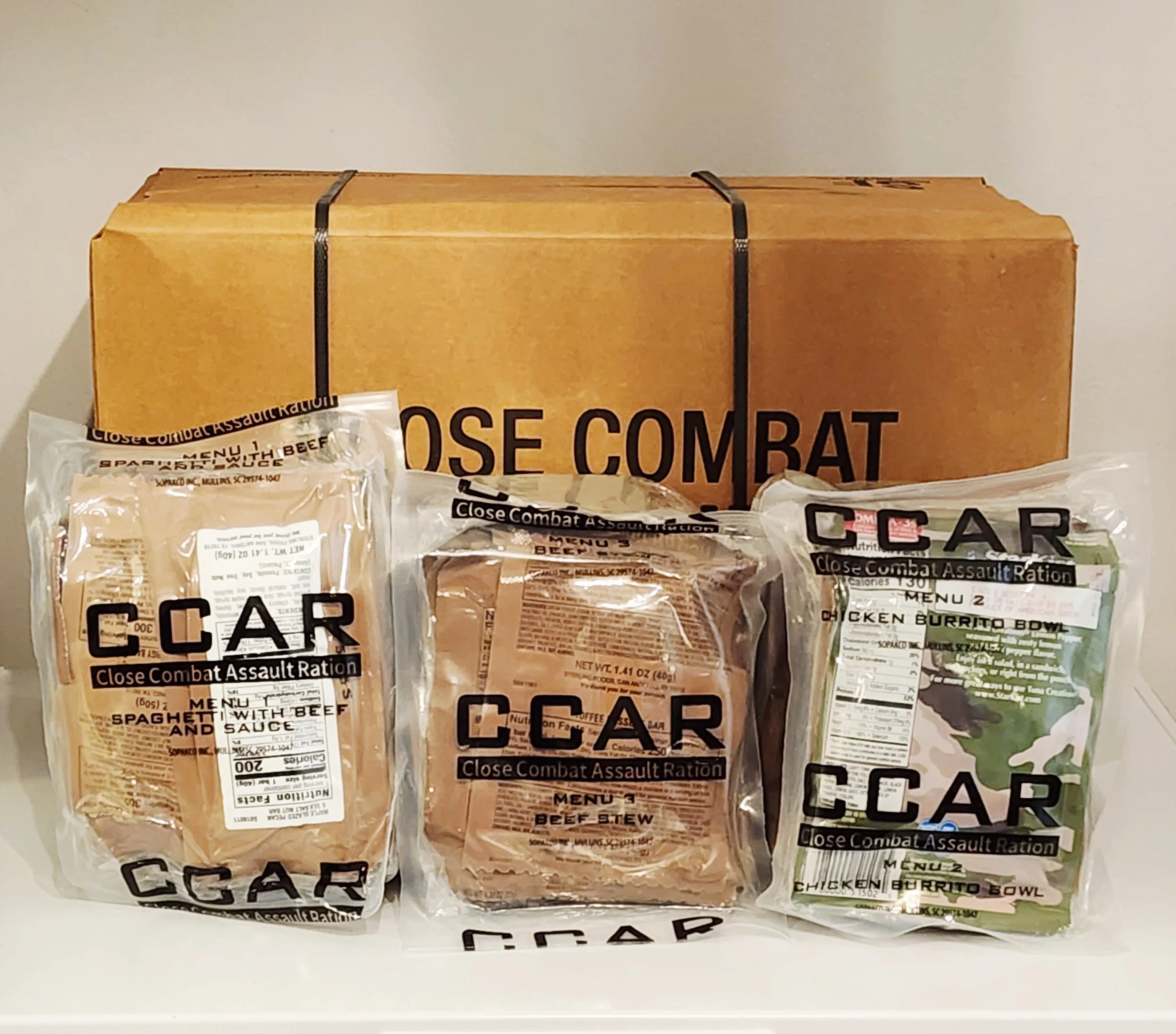 Close Combat Assault Ration CCAR 2028 INSPECTION - 1, 2, 3 PACKS or CASE