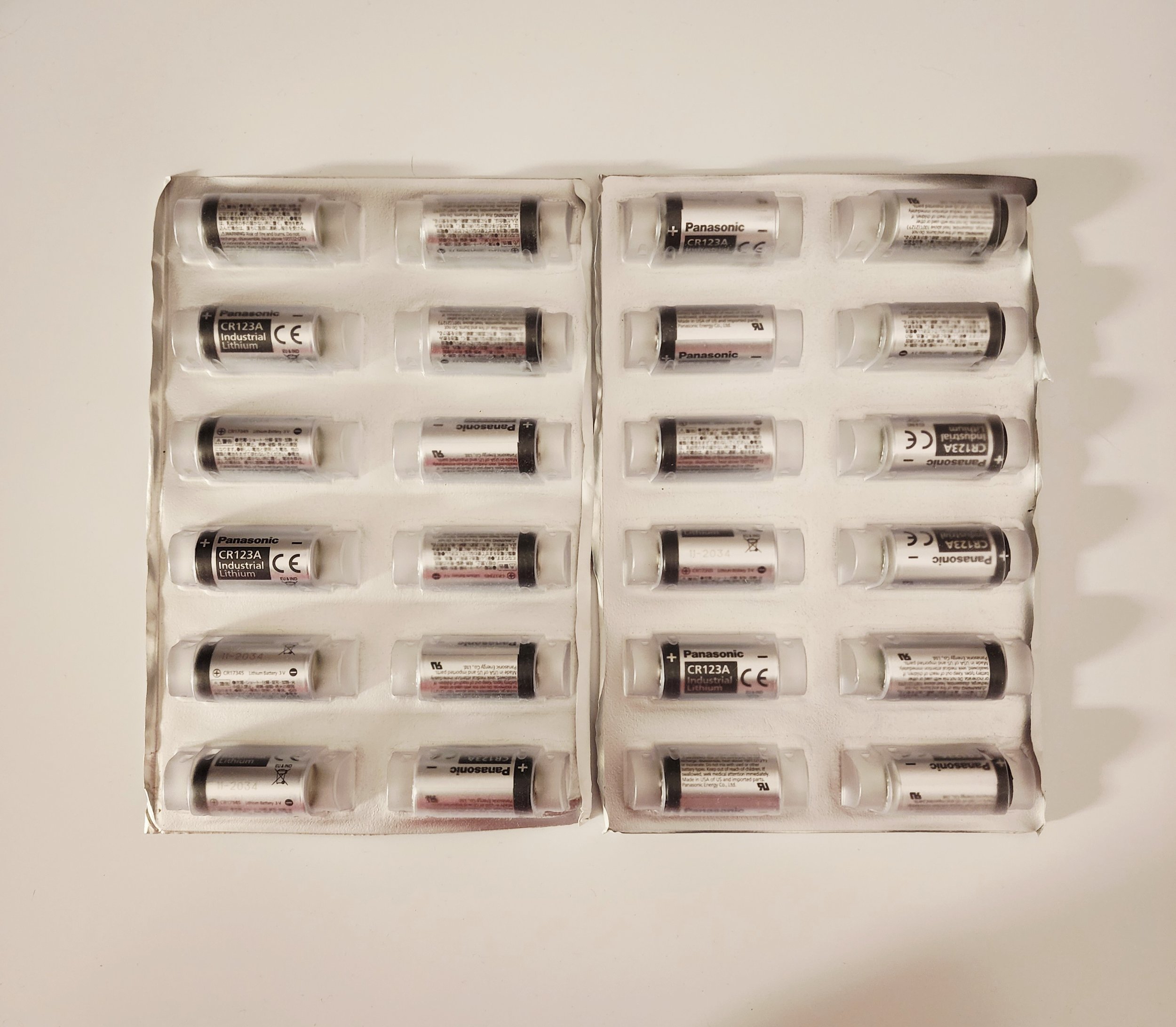 Panasonic CR123A Industrial Lithium Batteries - 12 Pack