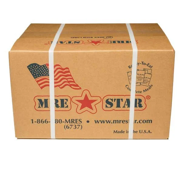 MRE Star Case of 12 Single Complete MRE Meals – Standard Variety with Heaters (M-018H)