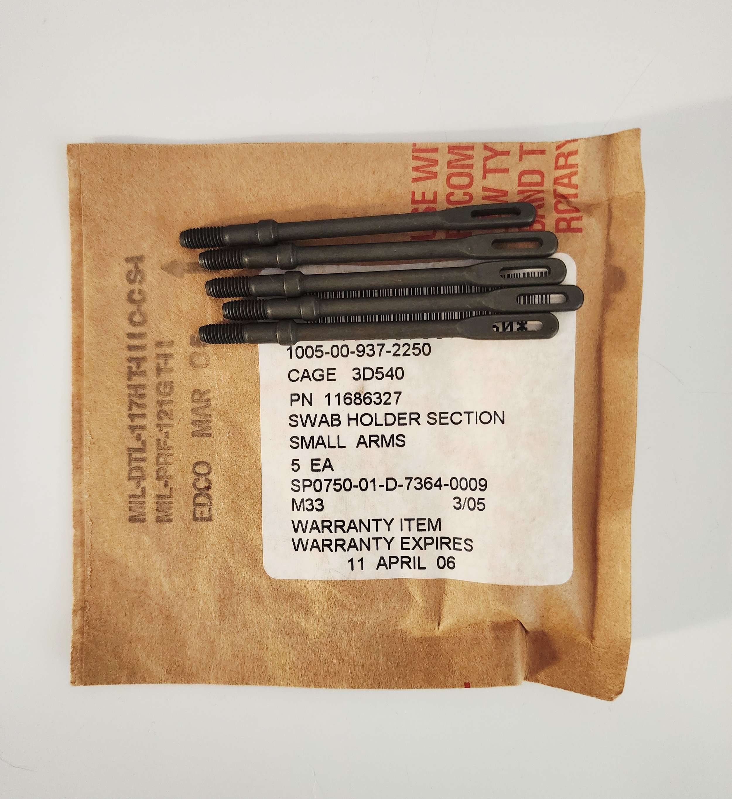 Military-Grade Small Arms Swab Holder Sections, 5 pack