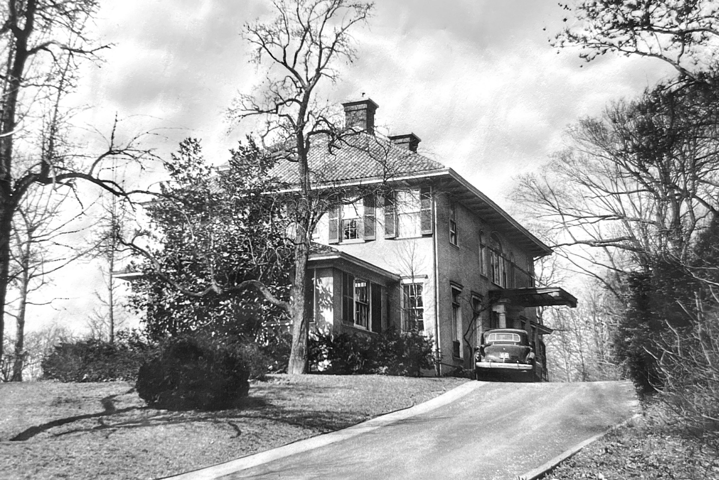 Hauck residence as viewed from June Street, circa 1947 (now the Cincinnati Parks Planning and Design Office)