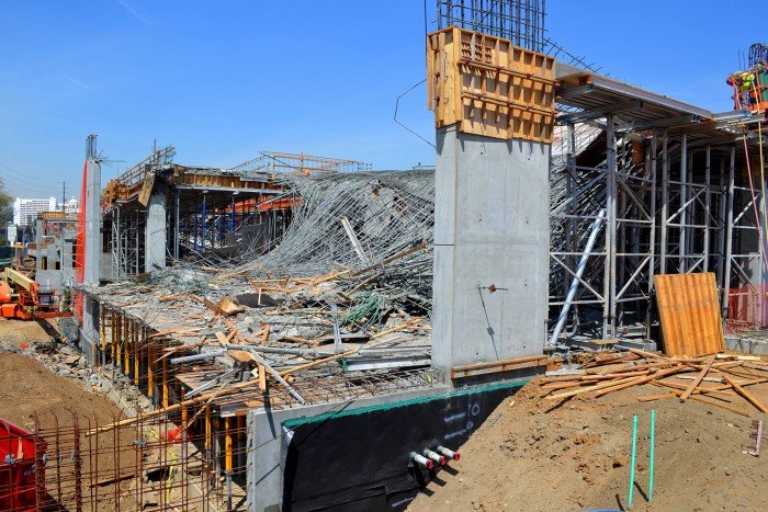 View of shoring collapse area