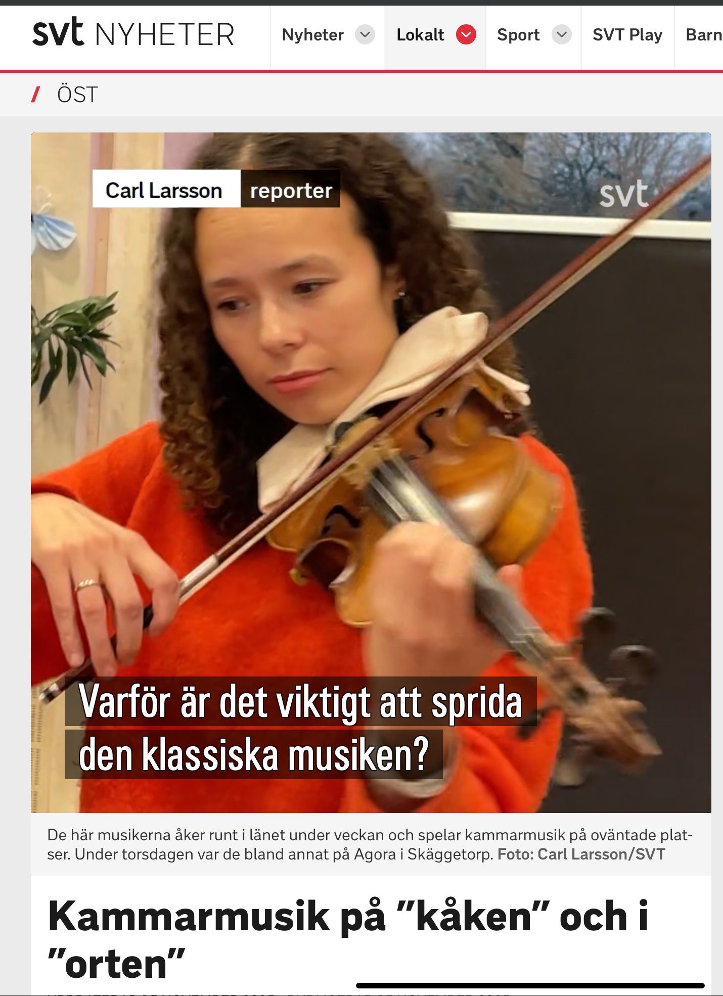 SVT besökte Musethicas konsert i Linköping