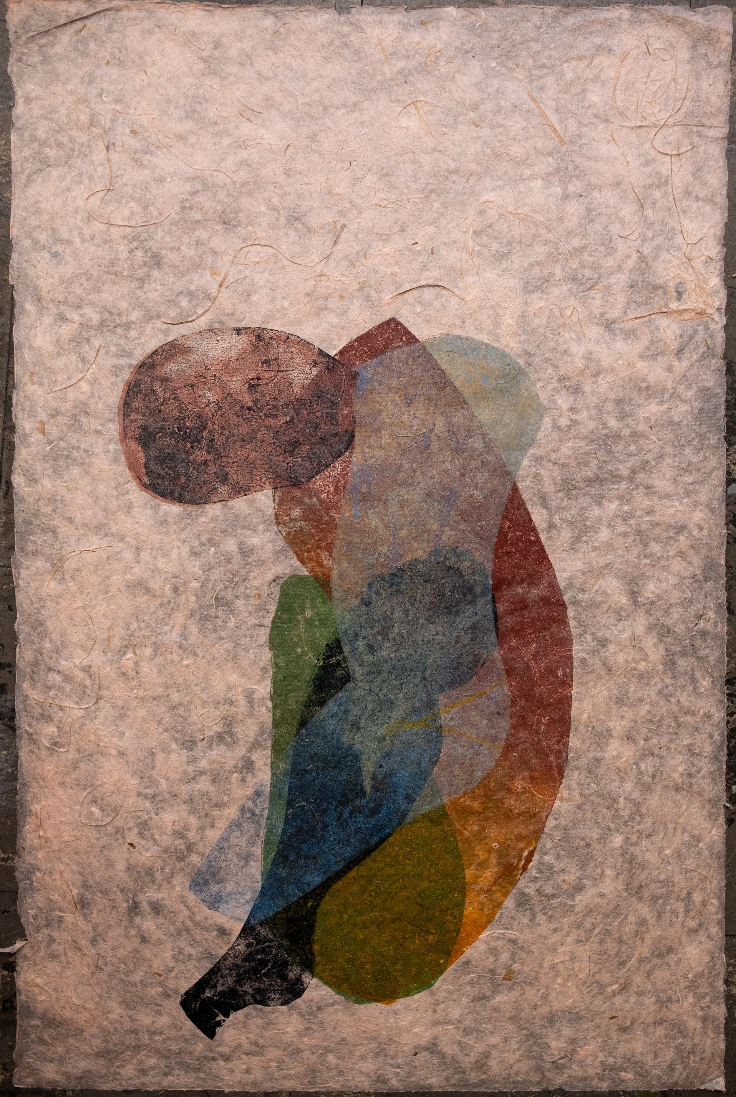 Inward 2, 2025, Japanese hand made paper, print, 780 x 580 mm