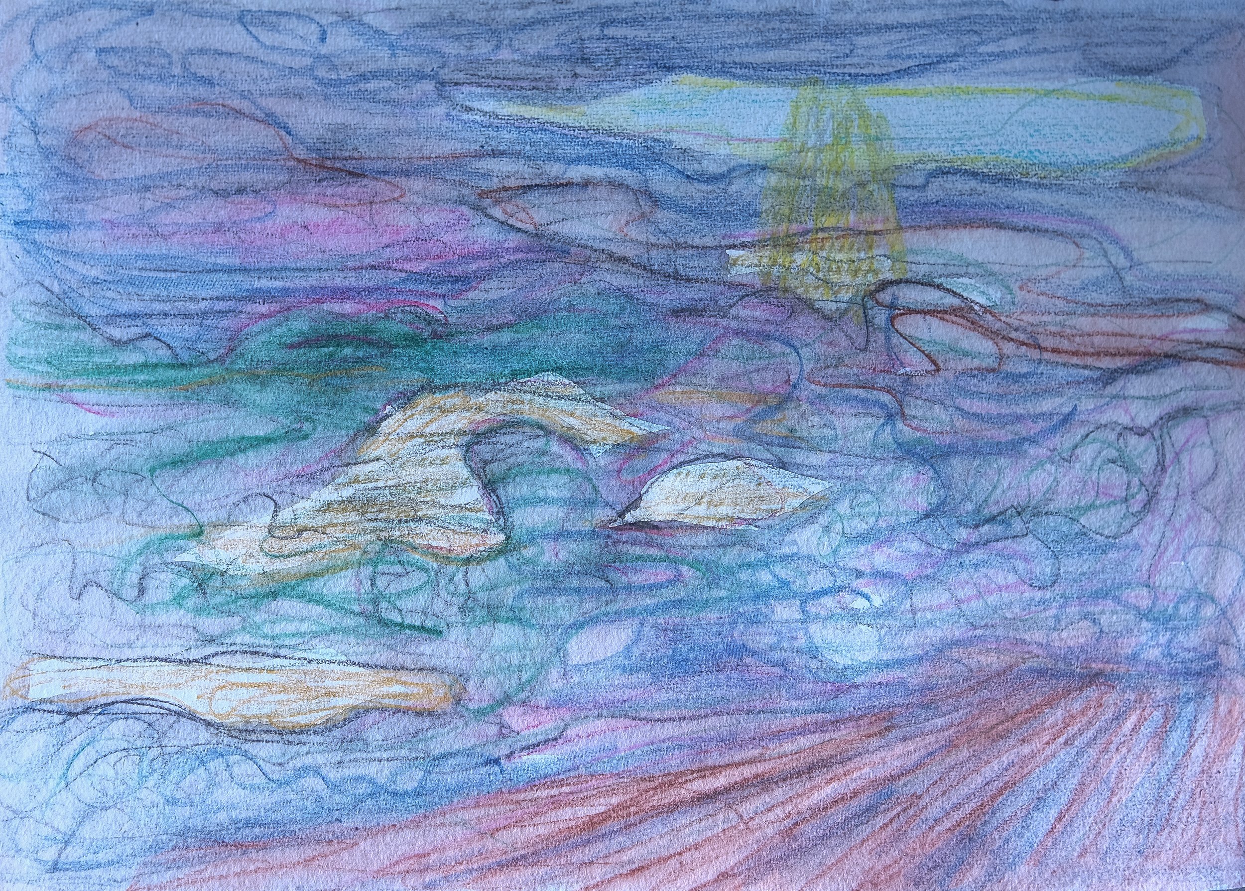 Rolling Earth 2, 2025, colour pencils, paper, 21 x 29.7 cm