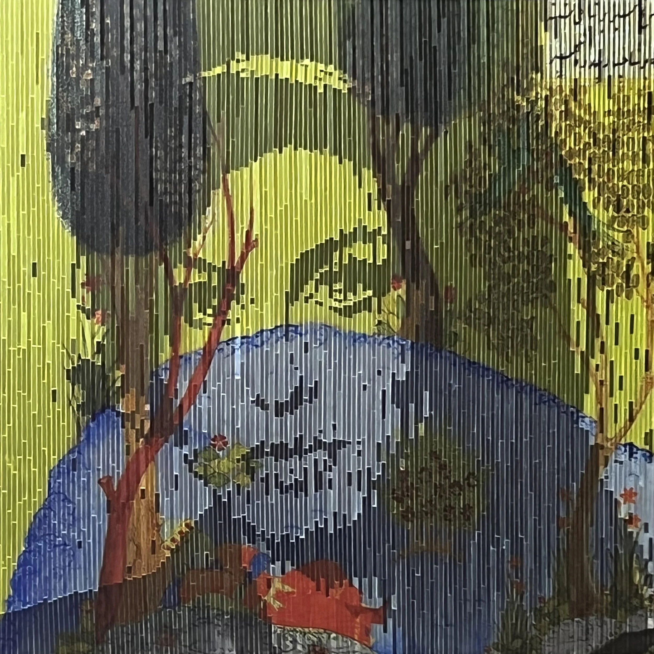 Back to Black, 2022, Mirror mosaics on wood, 75 x 75 cm 