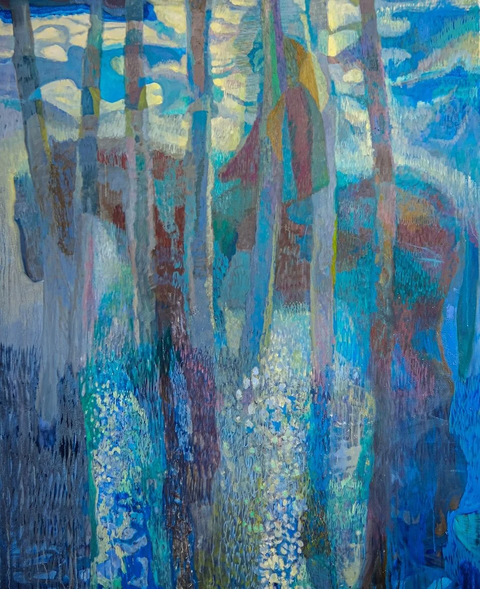 Riding with my Shadow, 2025, oil and pigmnets on canvas, 155 x 125 cm