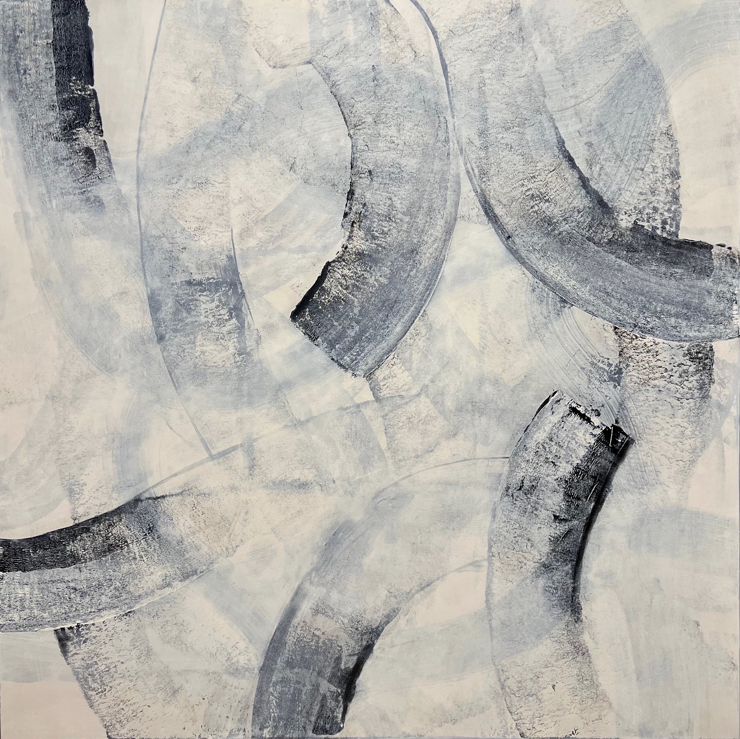 Azadeh Ghotbi, Crossroad 33, 2023, Acrylic on canvas, 122 x 122 cm