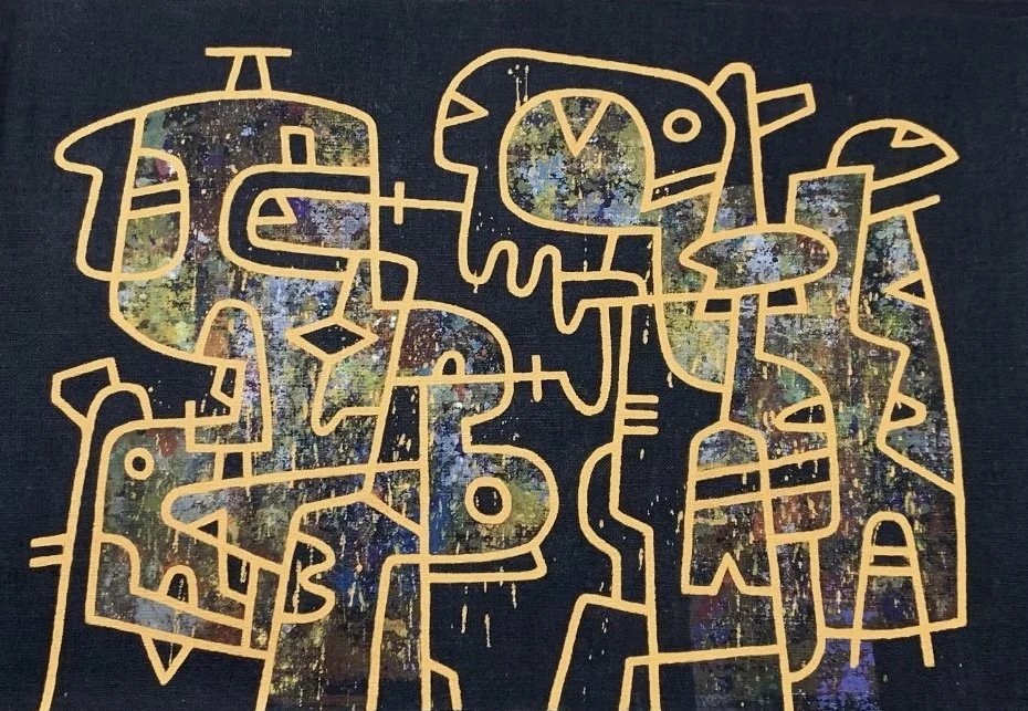 Untitled, 2010, acrylic on jute, 100 x 148 cm