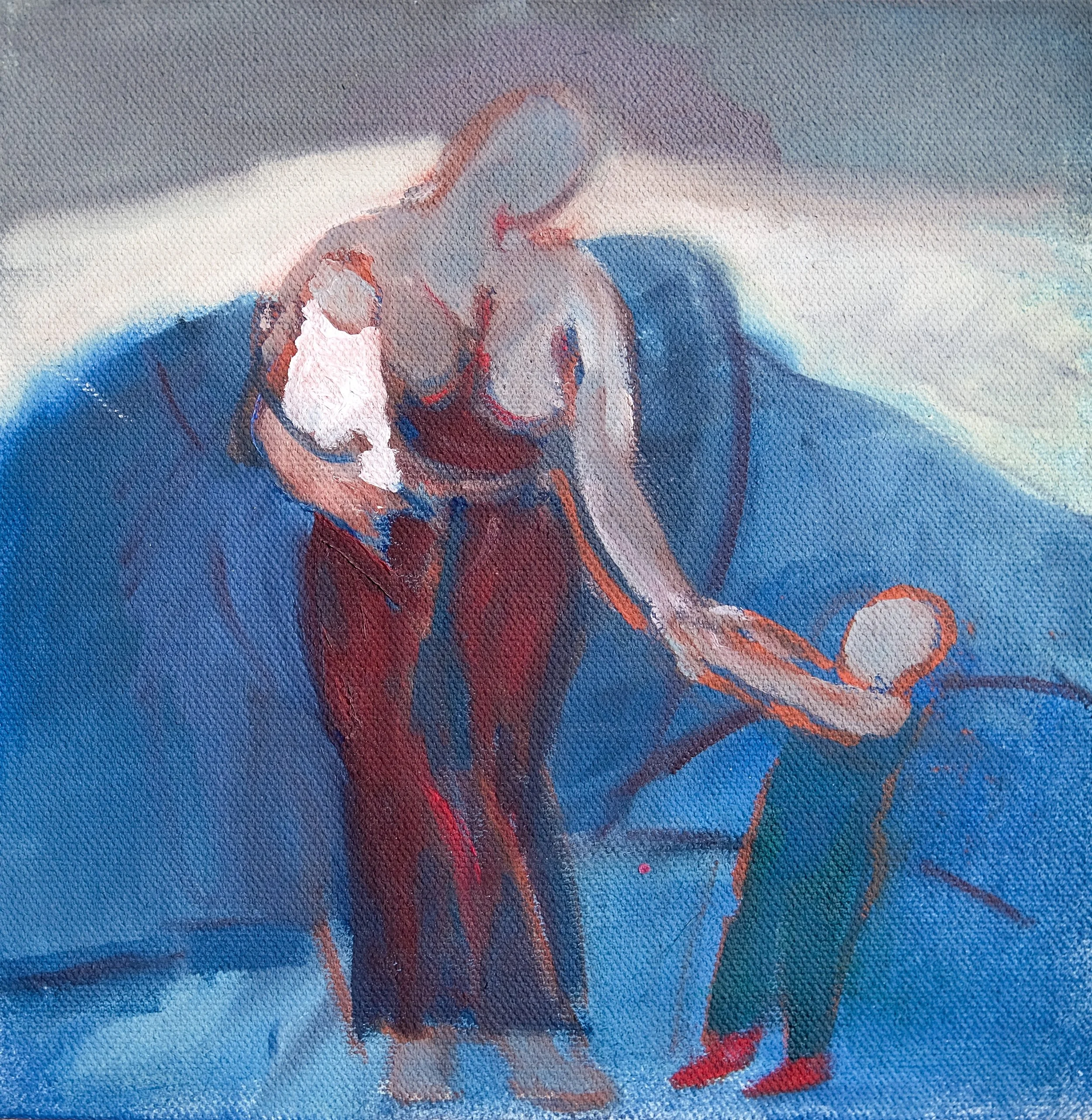 Motherhood, 2023, oil on canvas, 20 x 20 cm