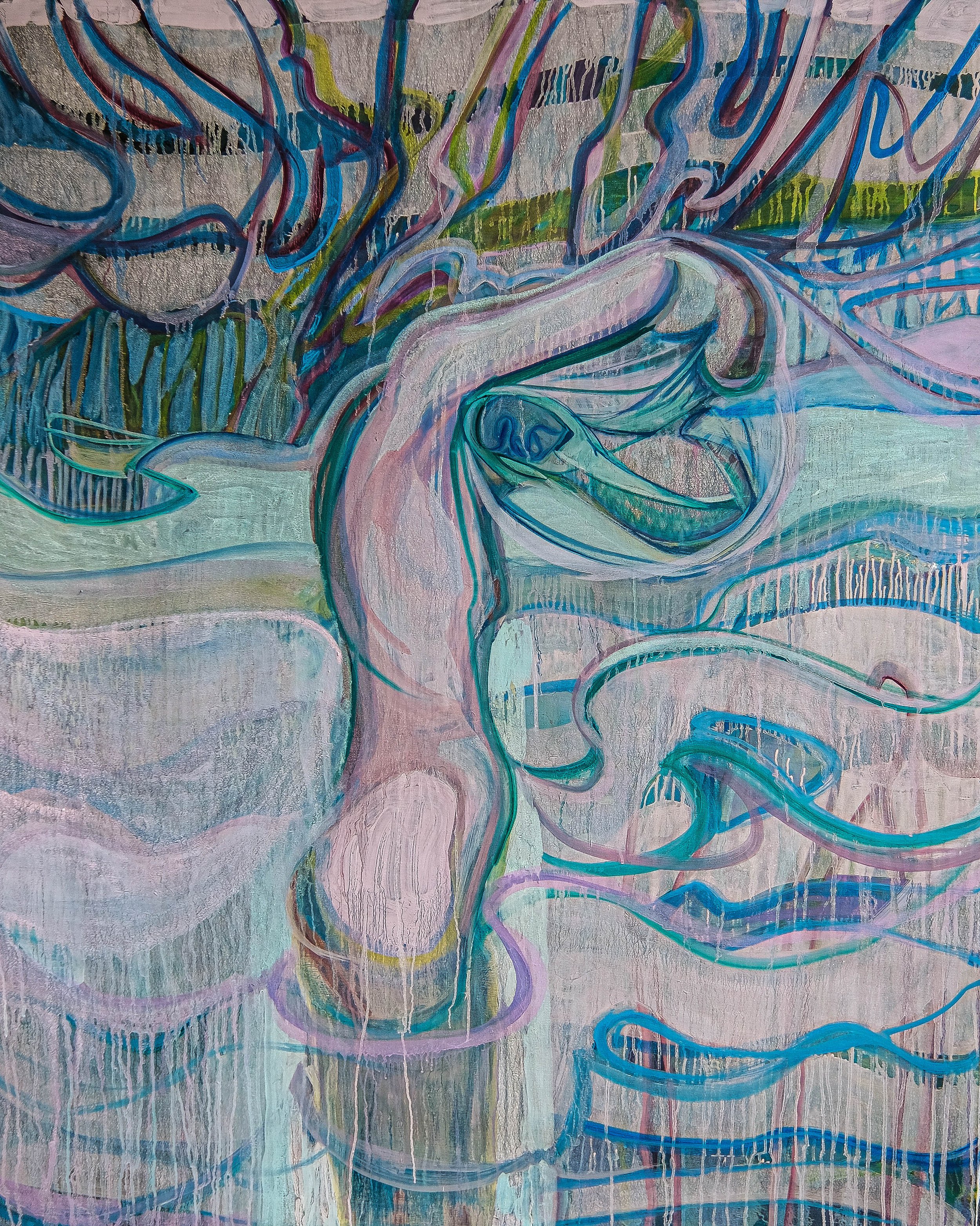 Wild Swimming, 2024, pigments and oil on canvas