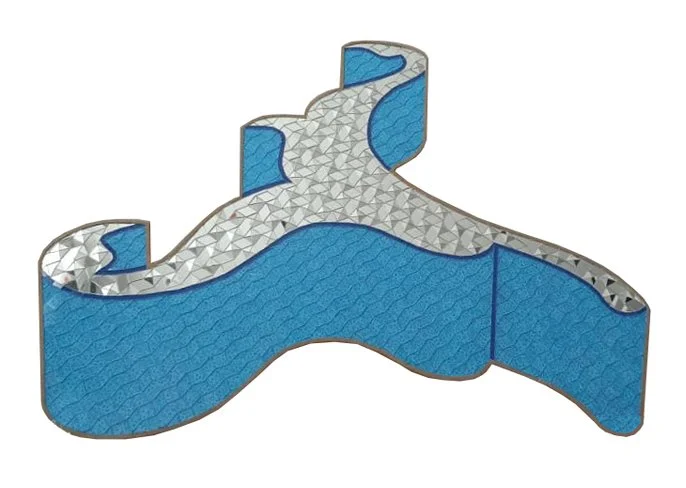 Islimi Perspective series, 2023, Mirror mosaics on wood, 90 x 70 cm 