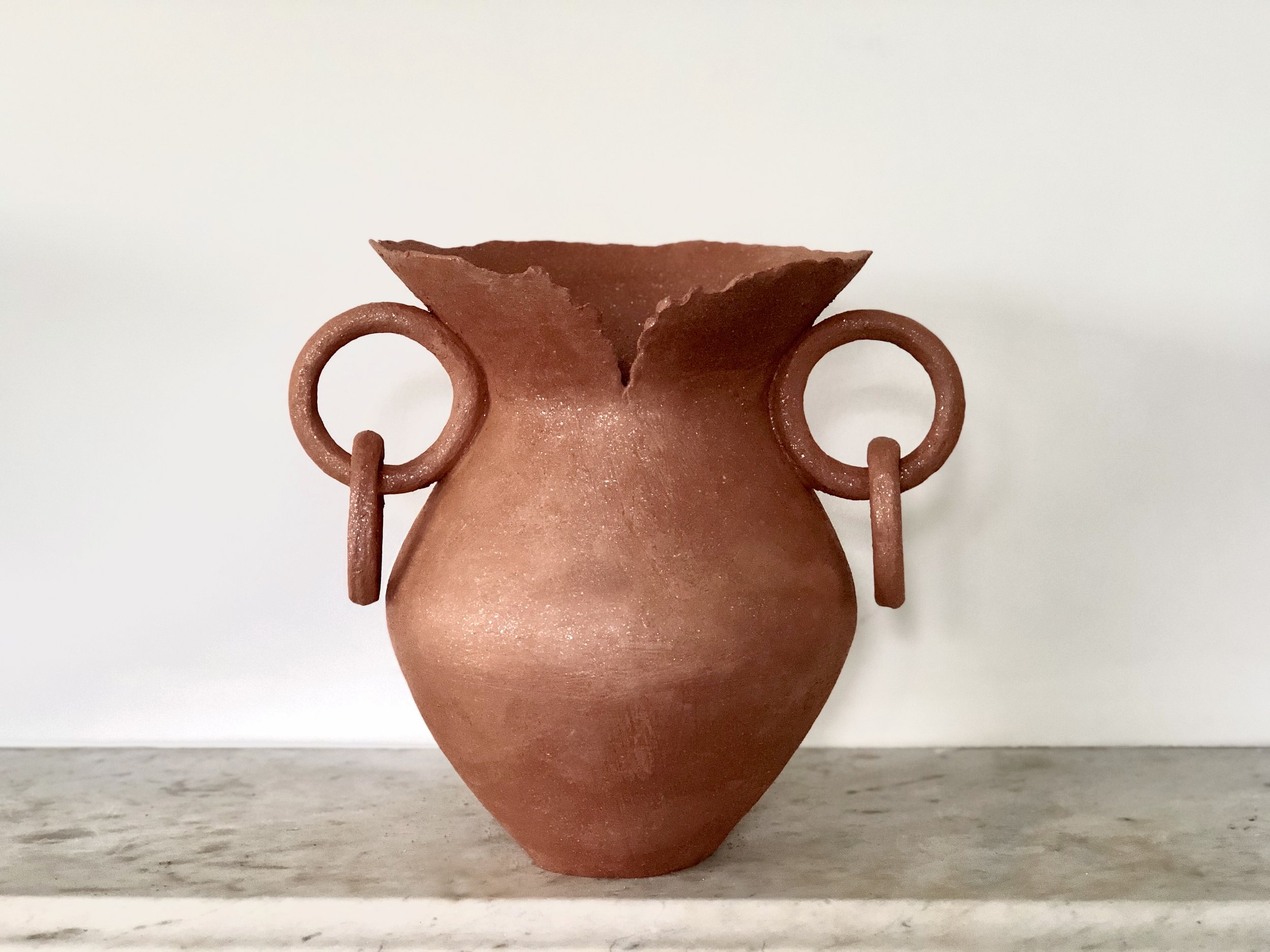 Emily Buck, Melpomene, 2020, Hand-built textured stoneware vessel, 28 x 28 cm