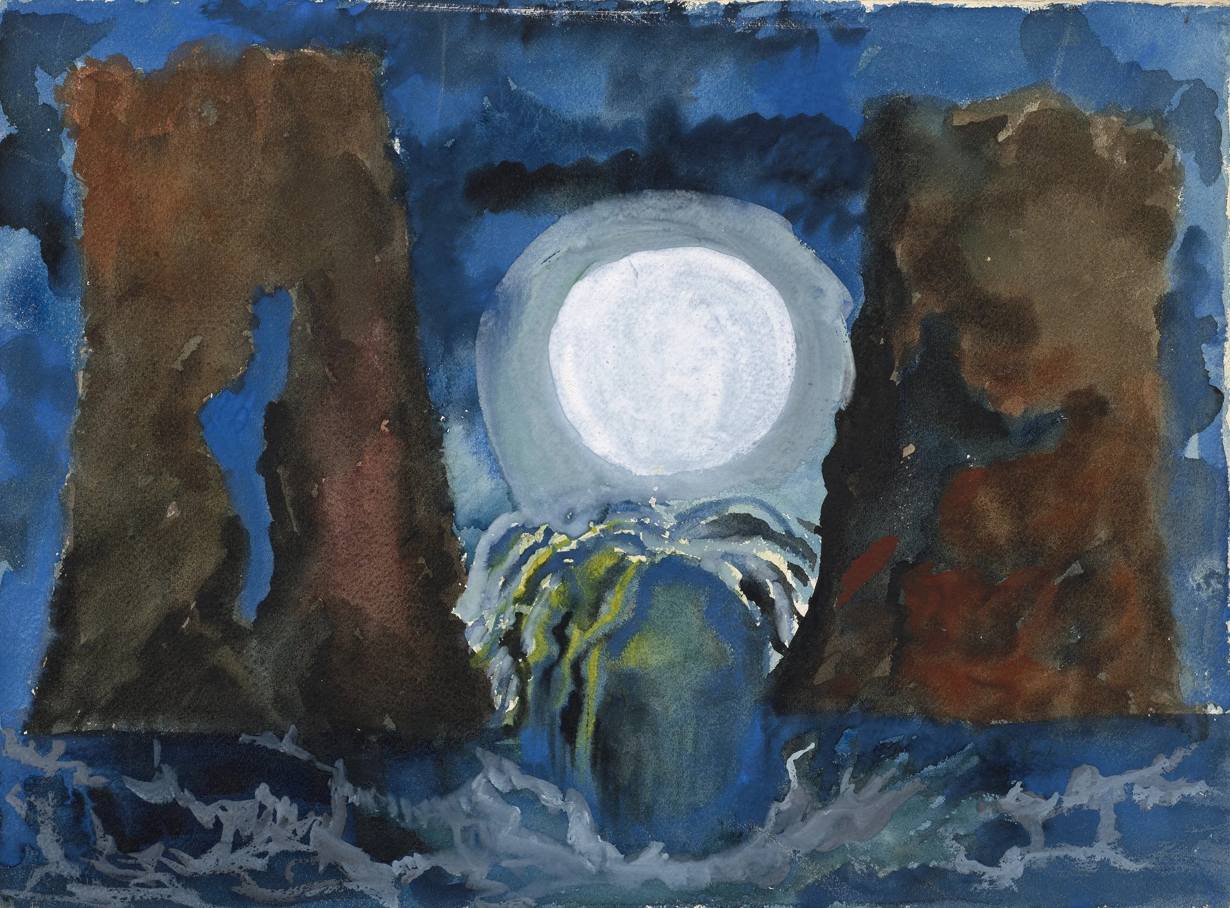 Joseph Stella, Tropical Moonlight, c.1930. Watercolour and gouache on paper, 24.77 x 33 cm