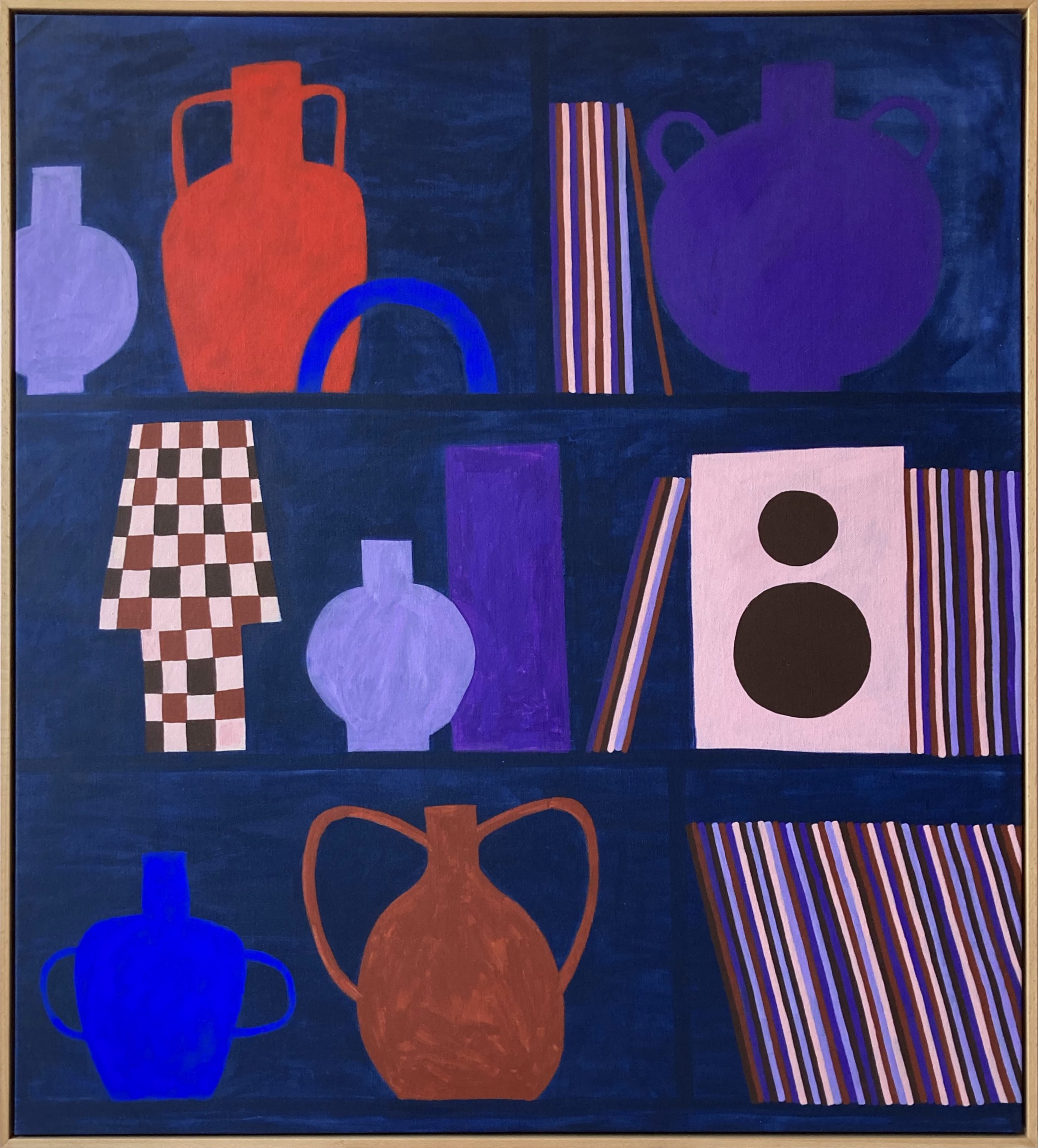 Marine Gentils, Ultramarine, acrylic on canvas, framed in oak, 113 x 101 cm                          