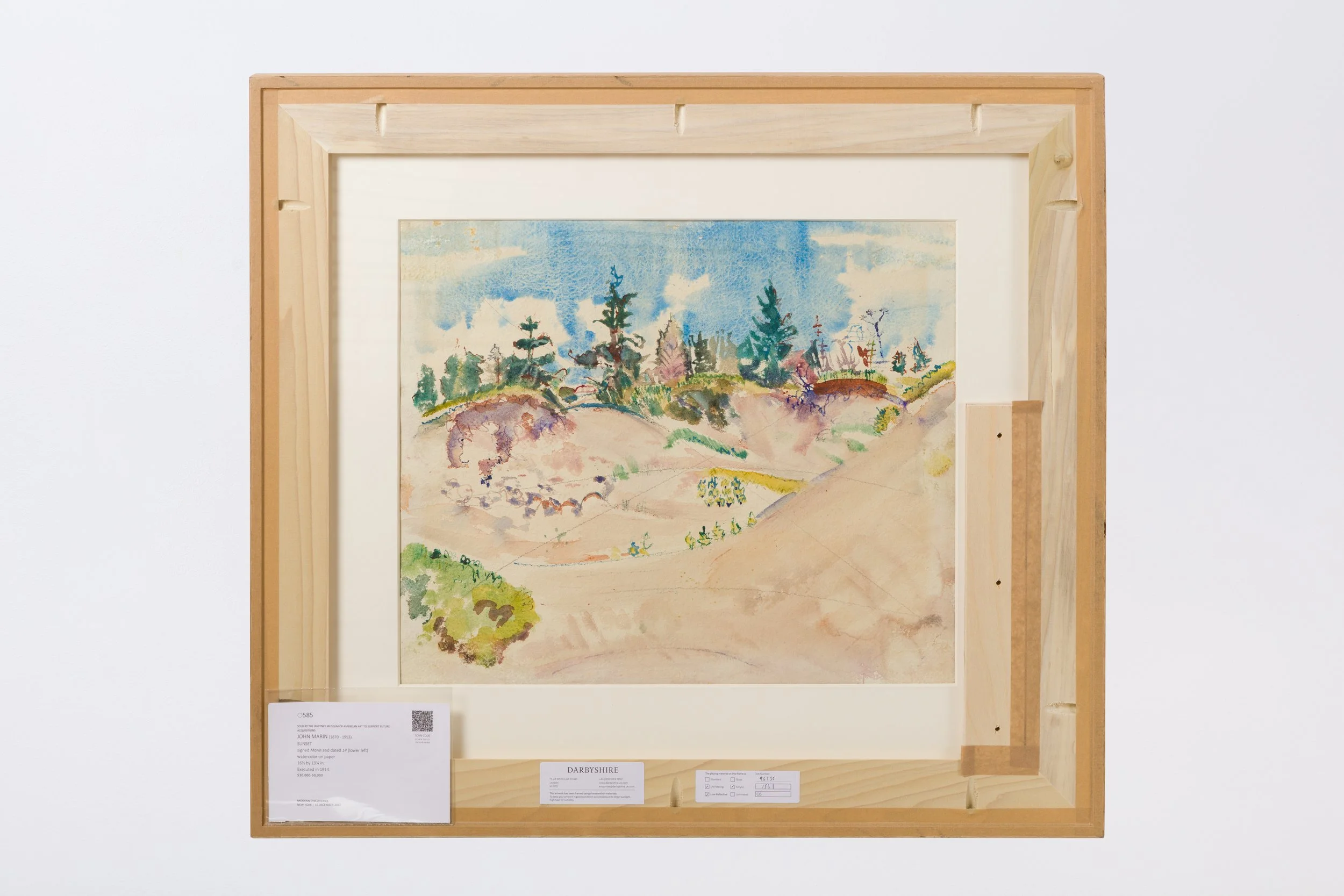 Back of John Marin, Sunset, 1914. Watercolour on paper