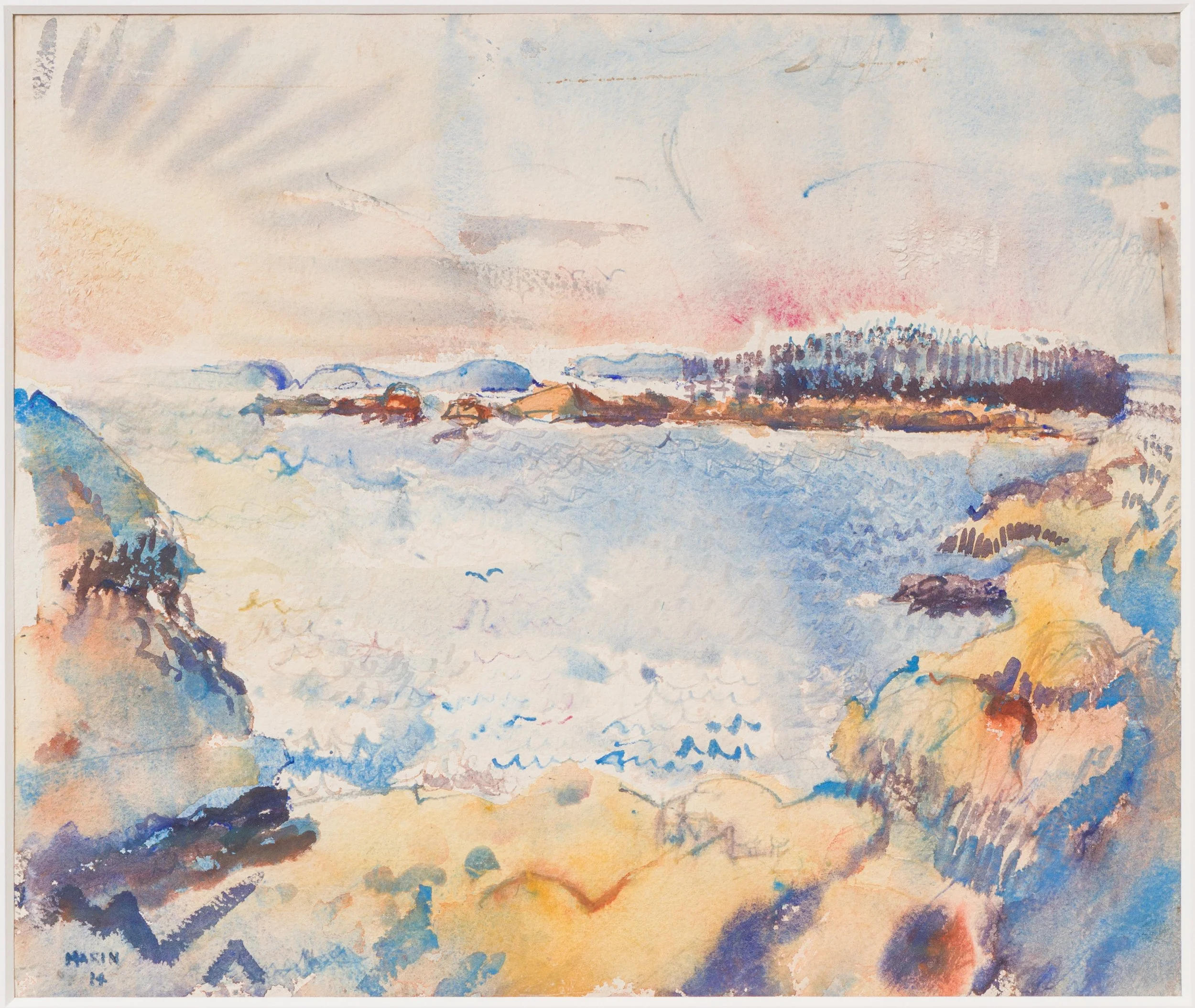 John Marin, Sunset, 1914. Signed Marin and dated 14 (lower left). Watercolour on paper, 40 x 48 cm

