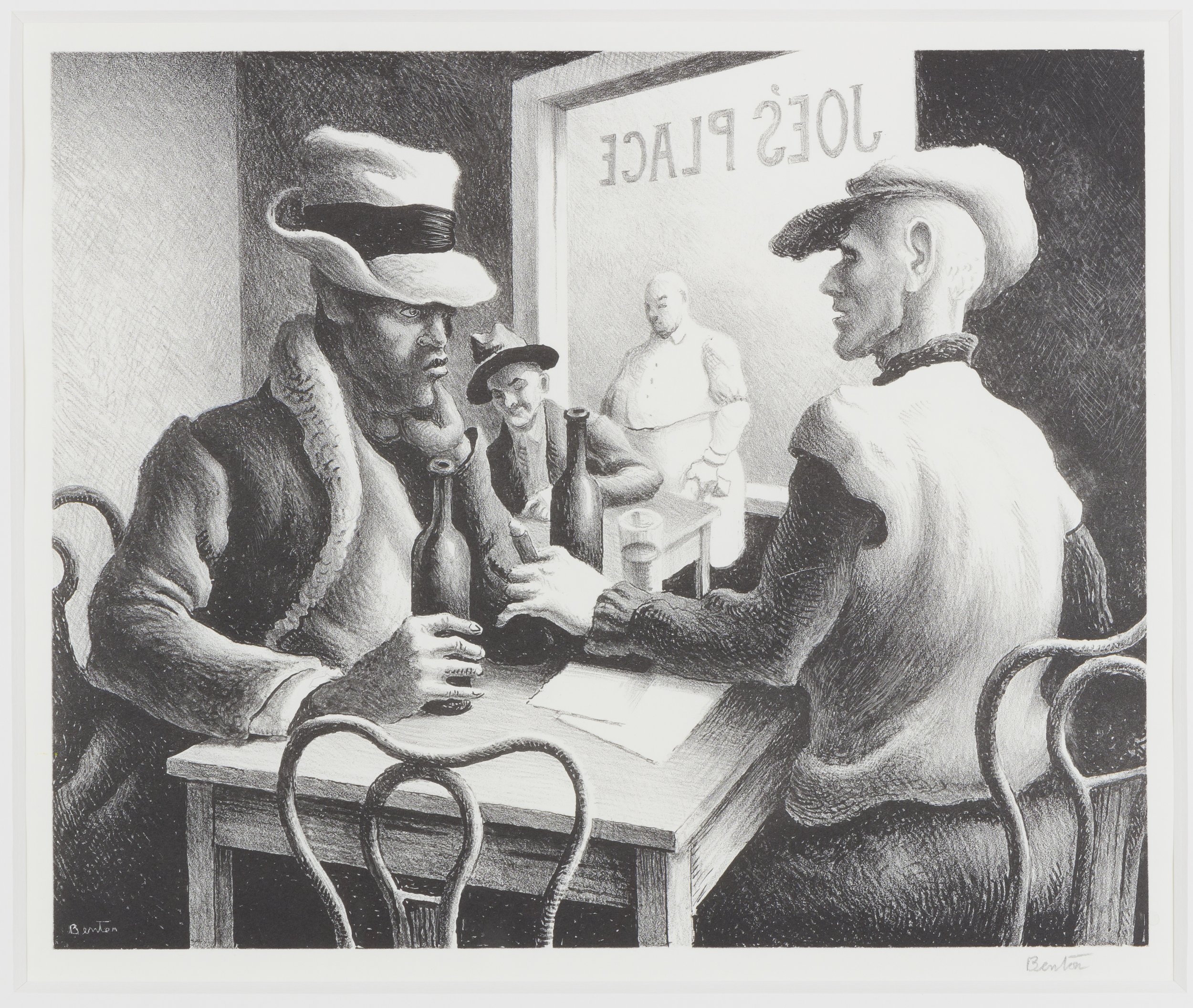 Thomas Hart Benton, Discussion, 1969.
Signed lower left by the artist Lithograph
25 x 30.5 cm, Edition of 250