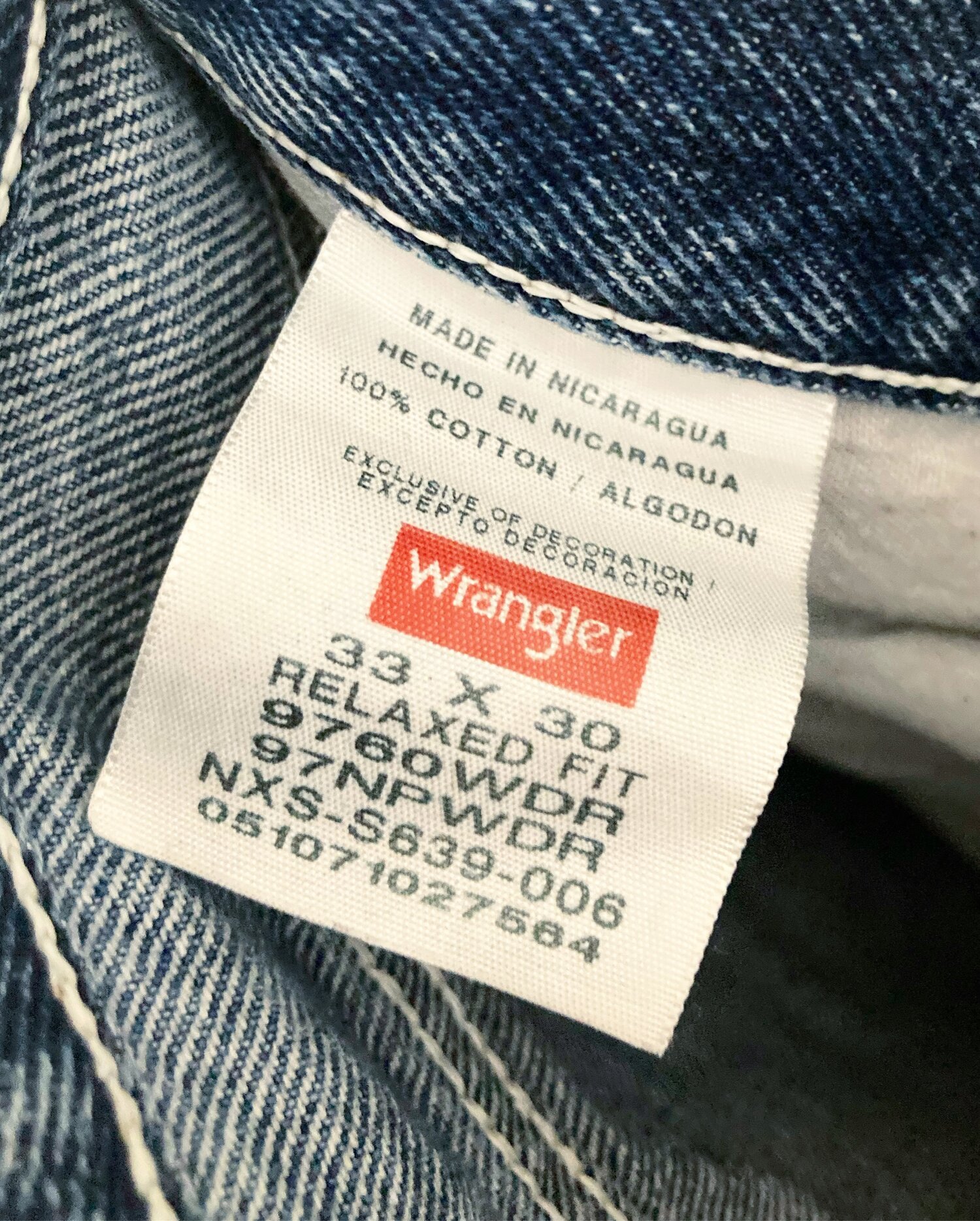Second-Hand Wrangler Jeans (33/30) — slowed (forever)
