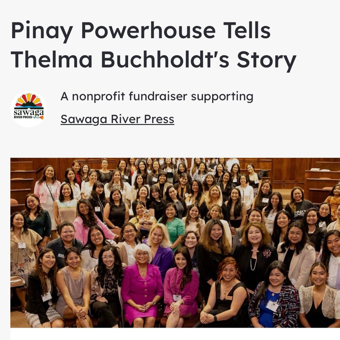 🔗 Link to fundraiser in our bio 📲

Did you know about the remarkable life and work of Thelma Buchholdt, first Philippine-born American legislator in the United States? Many of us haven&rsquo;t had the chance to learn about Asian and Filipino Americ