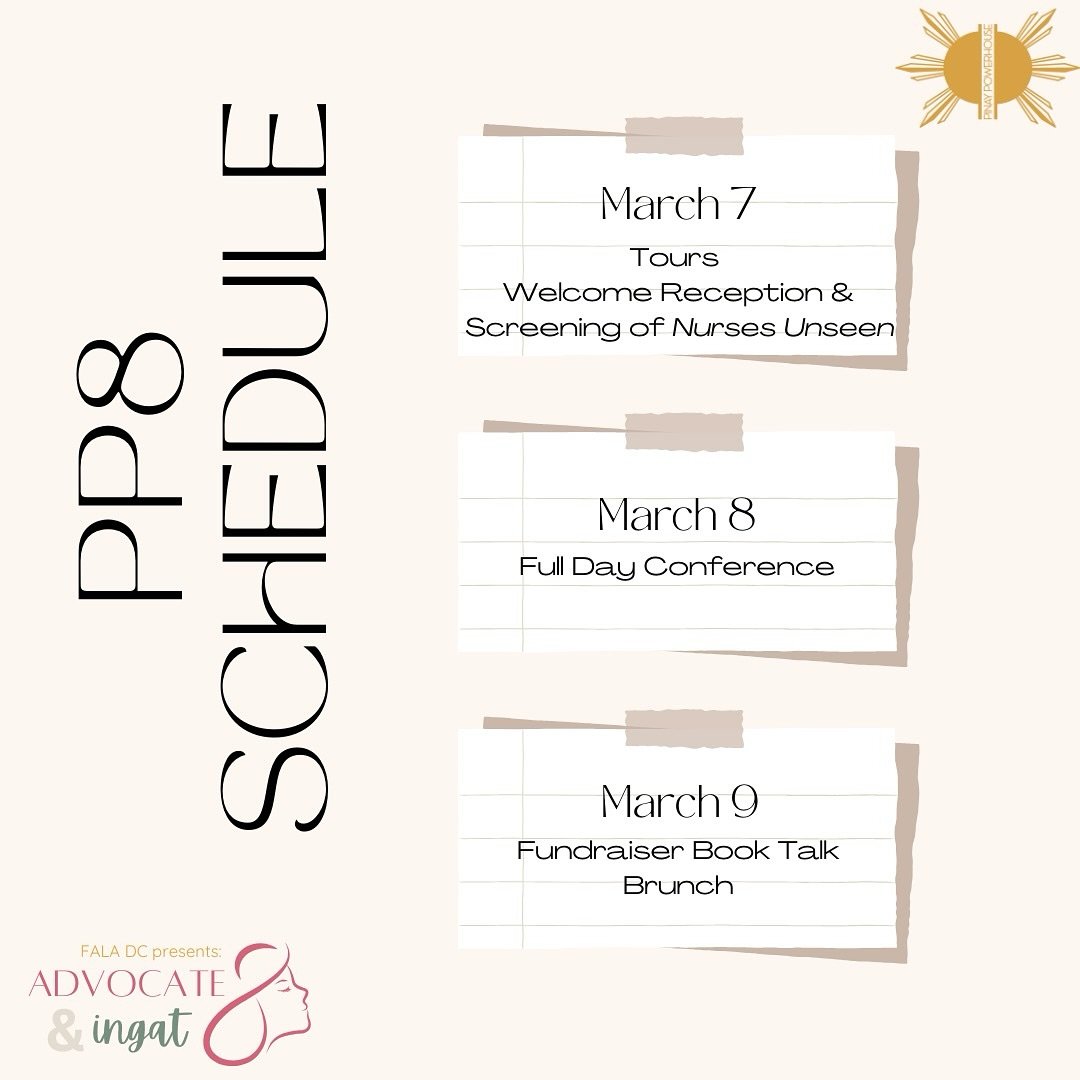 We are looking forward to seeing you soon! 💖✨ What are you most excited about the conference? 💫

For a more detailed agenda, click 🔗 on the link in our bio. 

Remember to: 
💌 Tag @pinaypowerhouse and @fala_dc2016 
💌 Hashtag #PinayPowerhouse #PP8