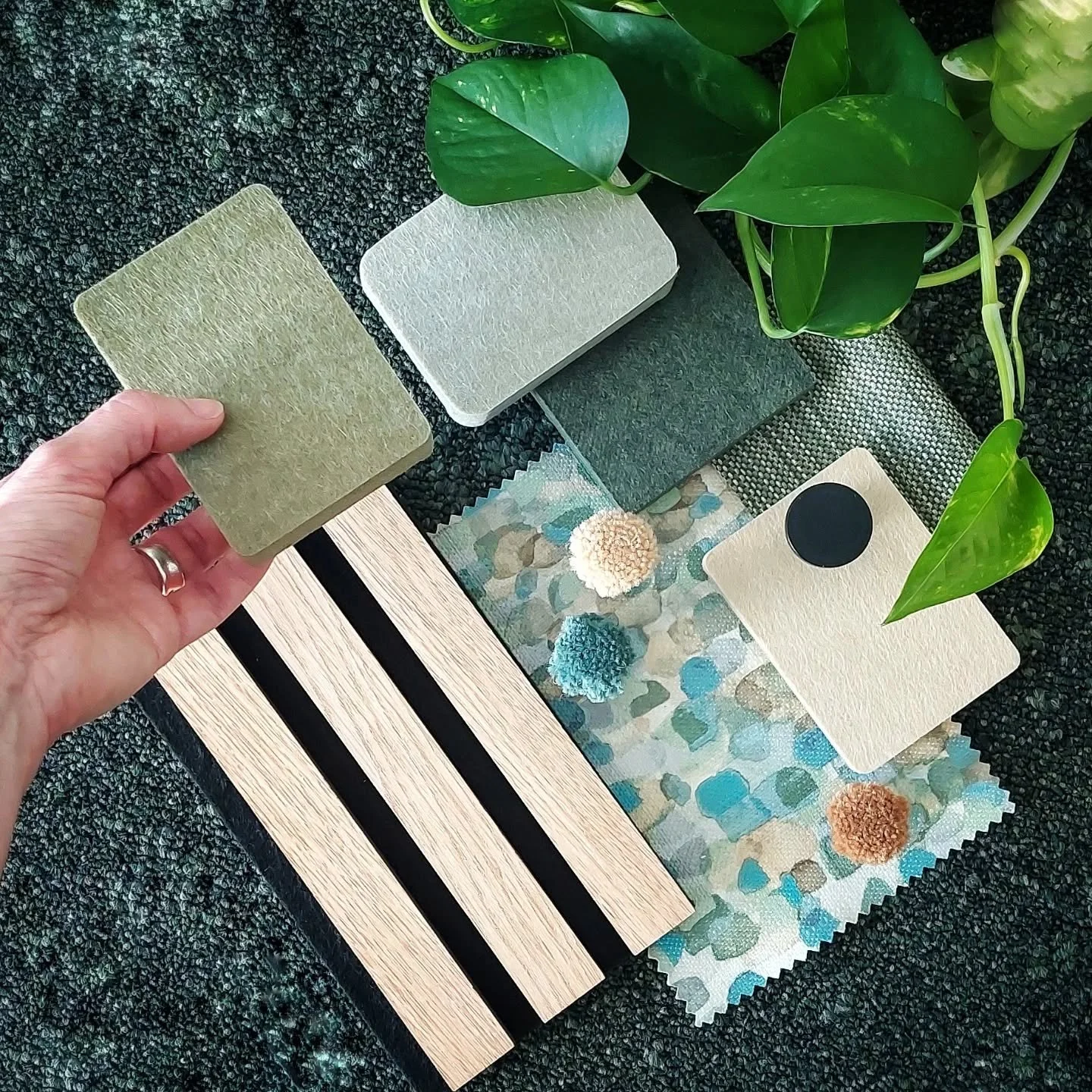 🌿&nbsp;There&rsquo;s no such thing as too much green!&nbsp;💚&nbsp;Our materials and finishes palette for this primary school is all about bringing the outside in &mdash; think leafy tones, dappled light, natural textures, and a big dose of biophili