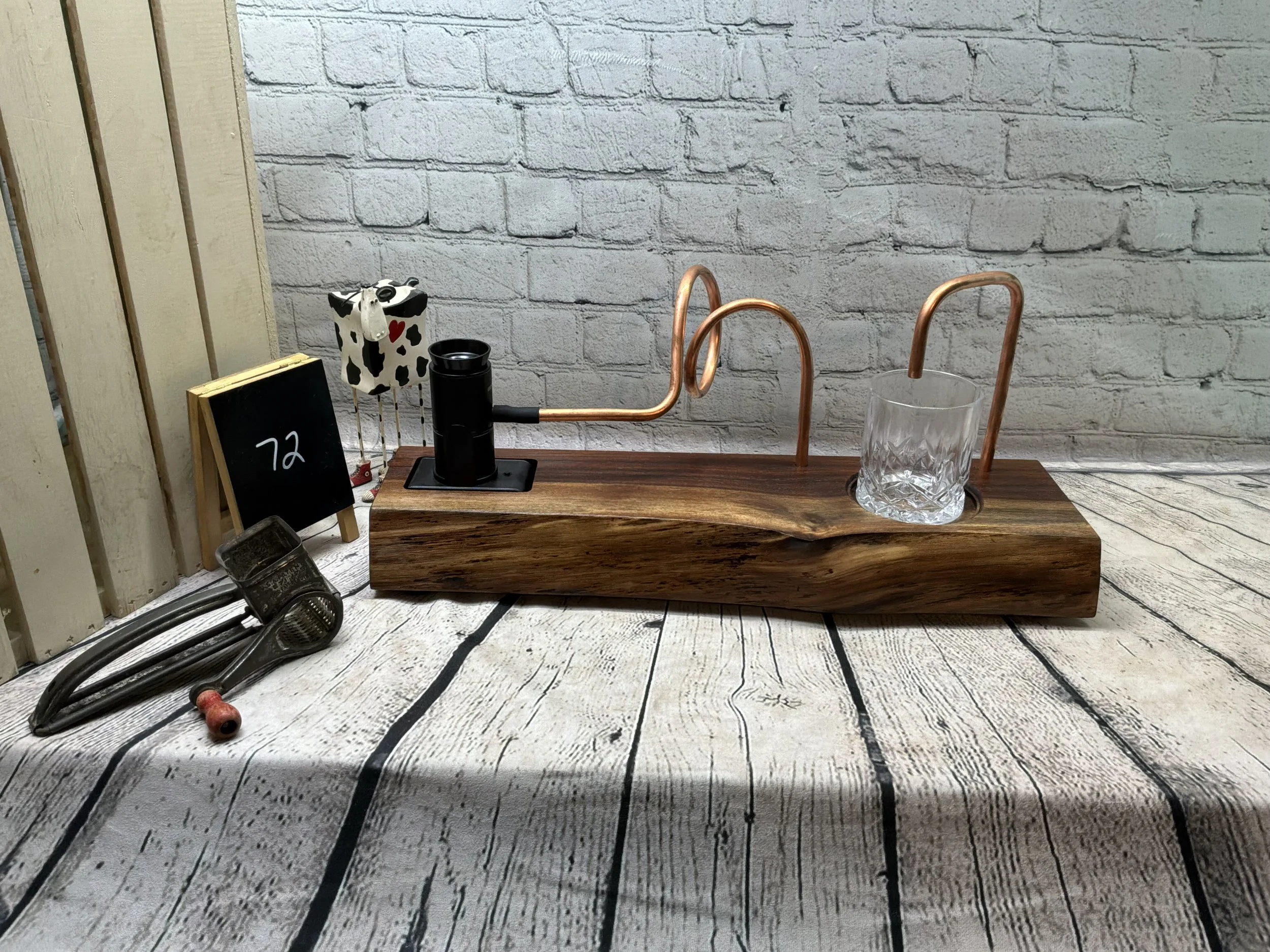 #72 TailGate “Live Edge” Cocktail Smoker  Walnut Board