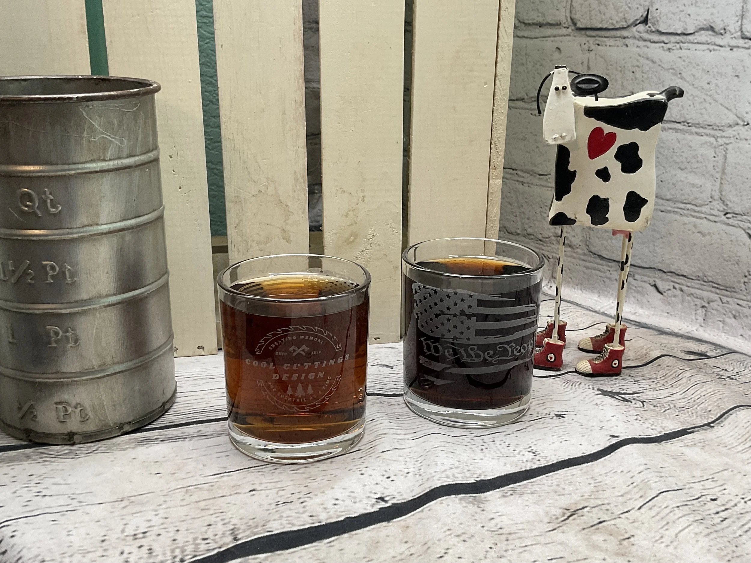 Add On Custom Laser Etched Whiskey Glasses (Set of 2)