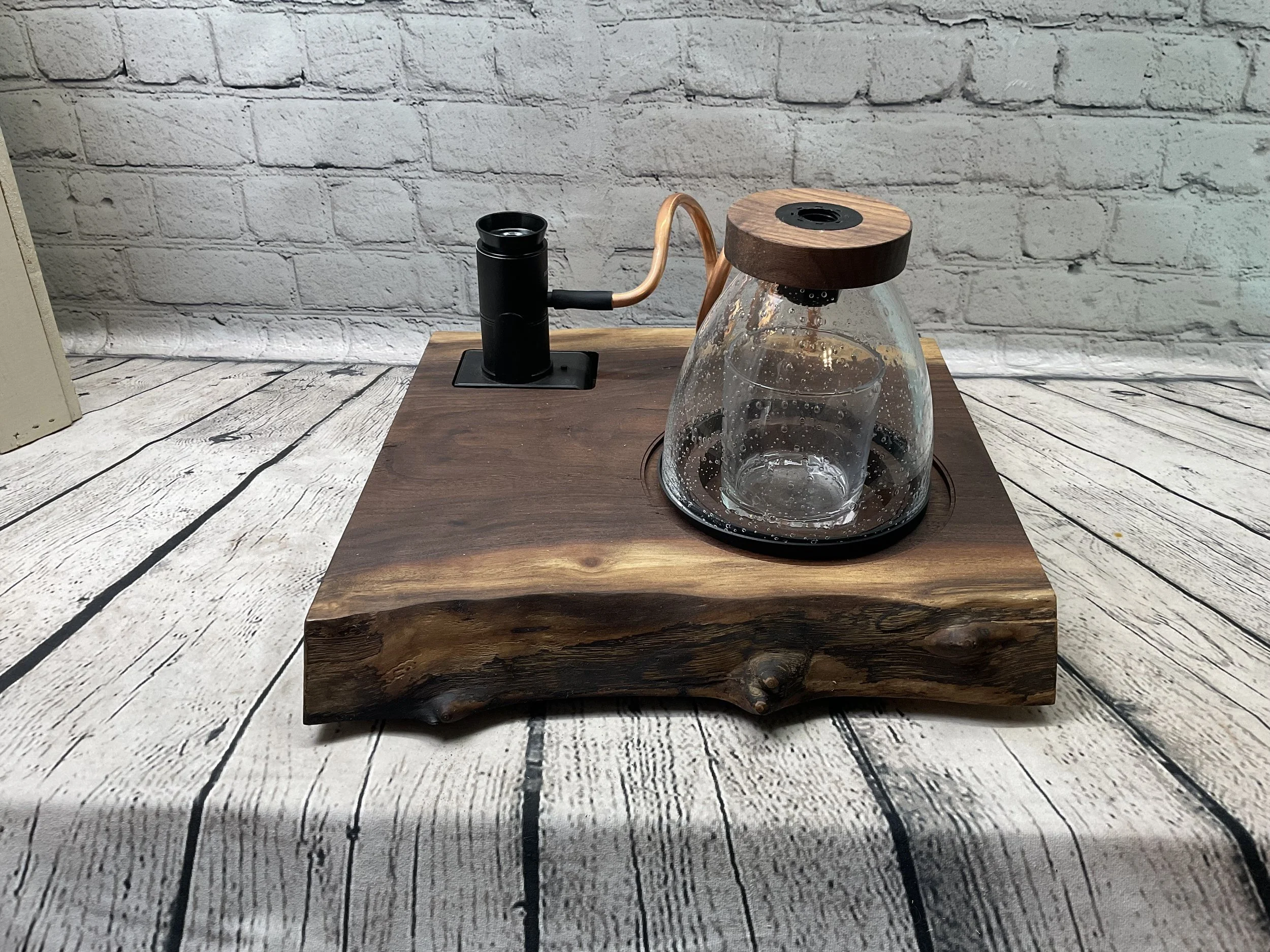 Small “Live Edge” Cocktail Smoker - Walnut Board