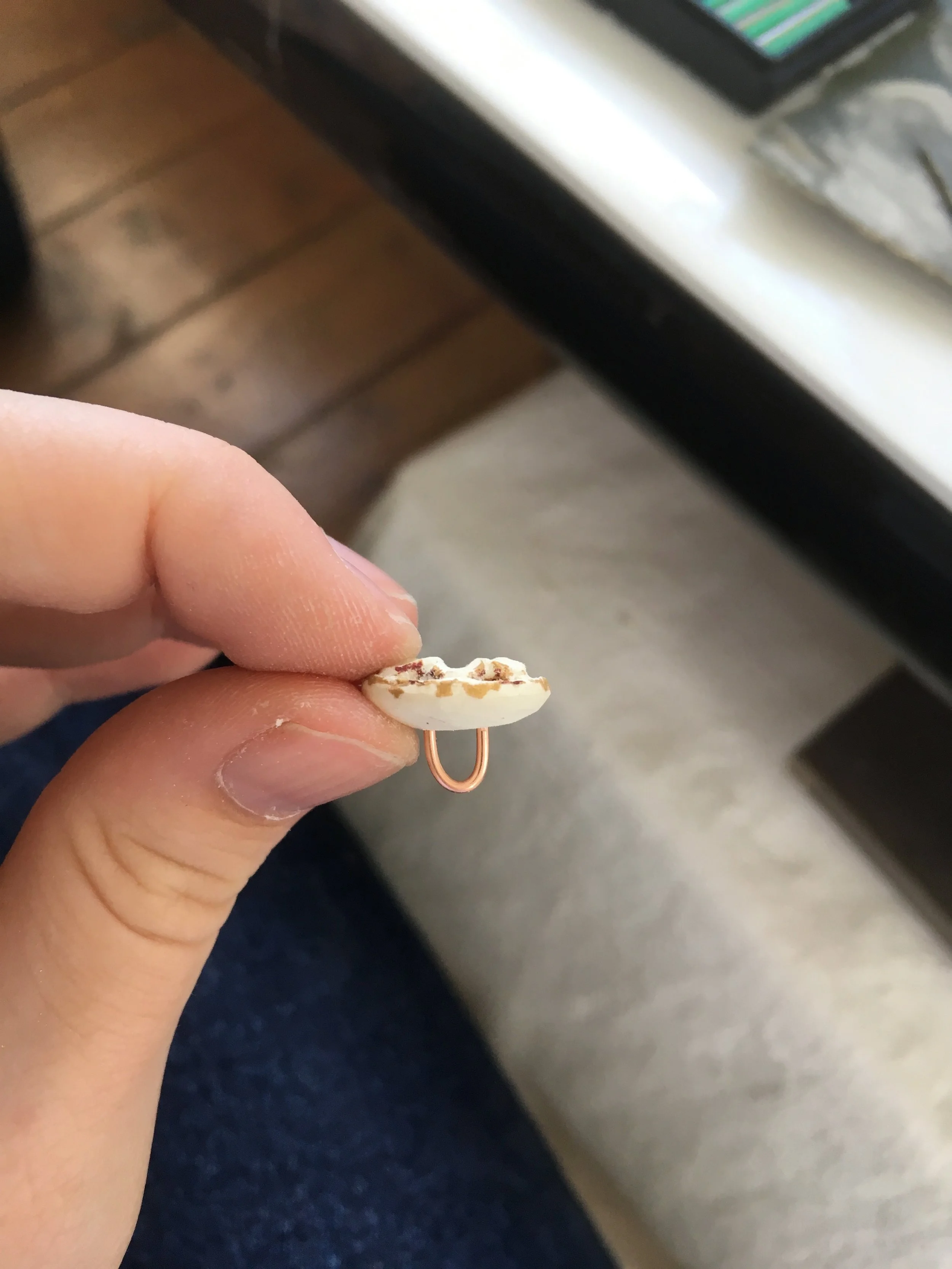 Then a shank of copper wire (held in place with PVA) was added.