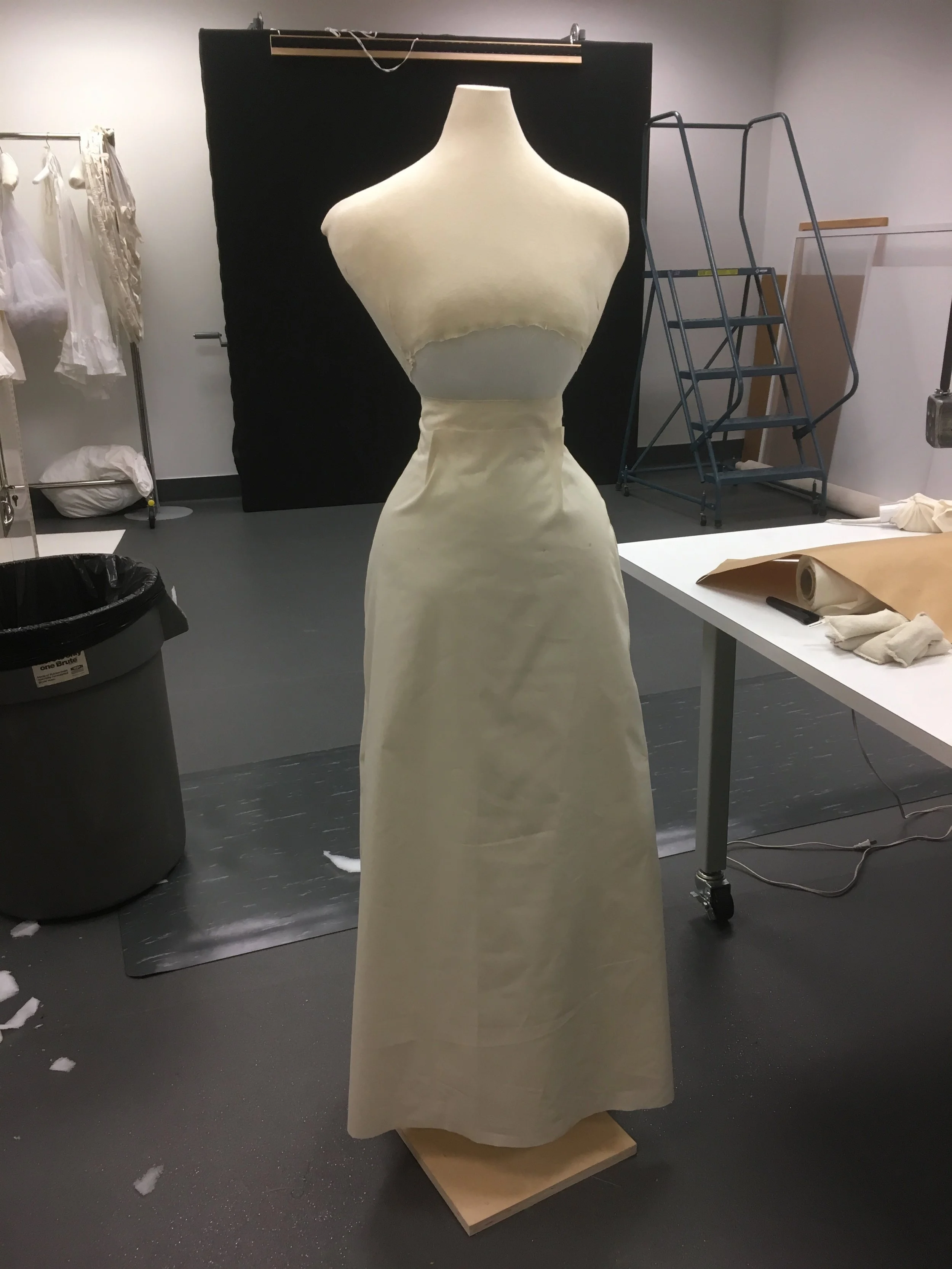 I used Jean Hunnisetts "Costumes for the Stage and Screen" to draft an early 20th century petticoat.