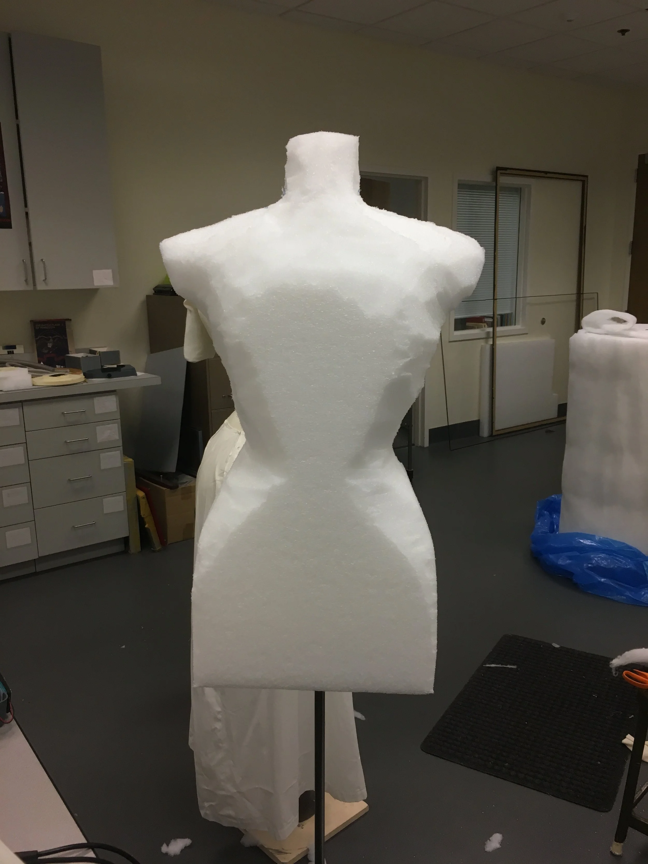 Bit by bit the Ethafoam was shaved away.