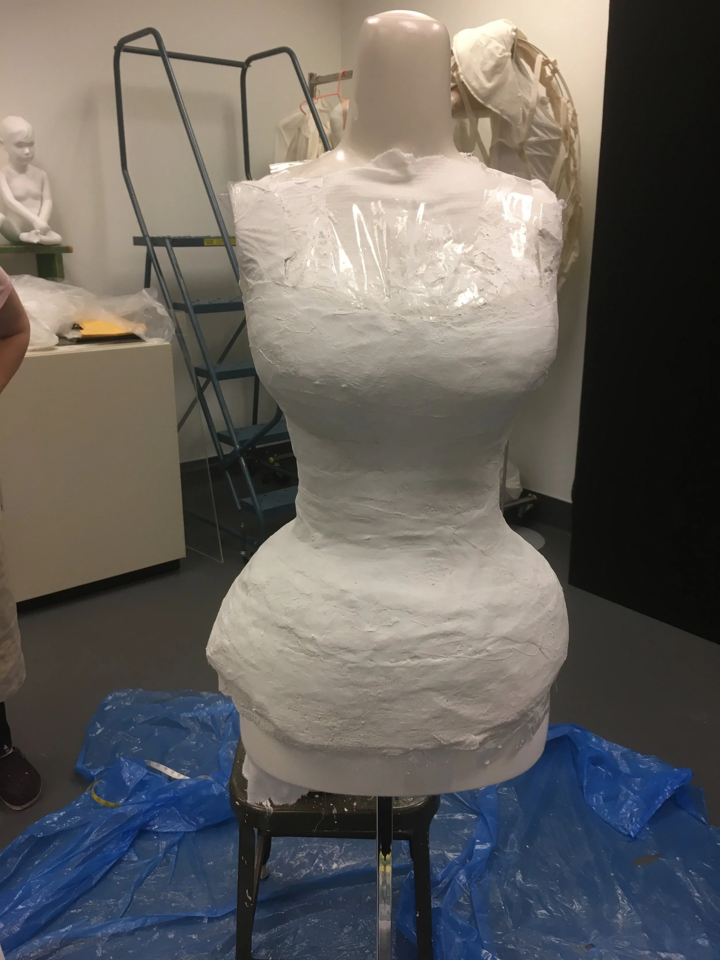 This time using plaster bandage (we ran out of buckram)