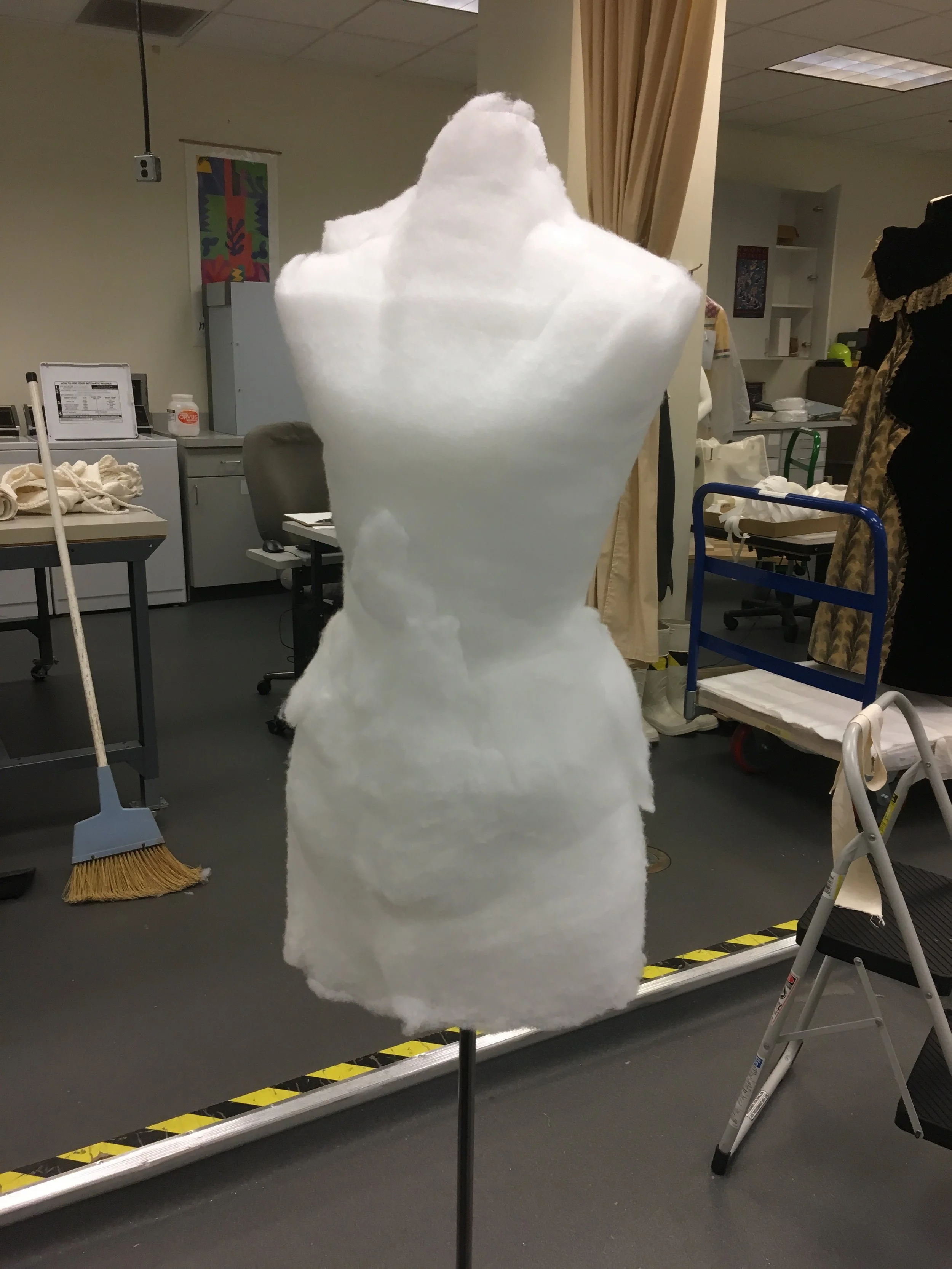 Then the Ethafoam was padded out with polyester batting and polyester felt.