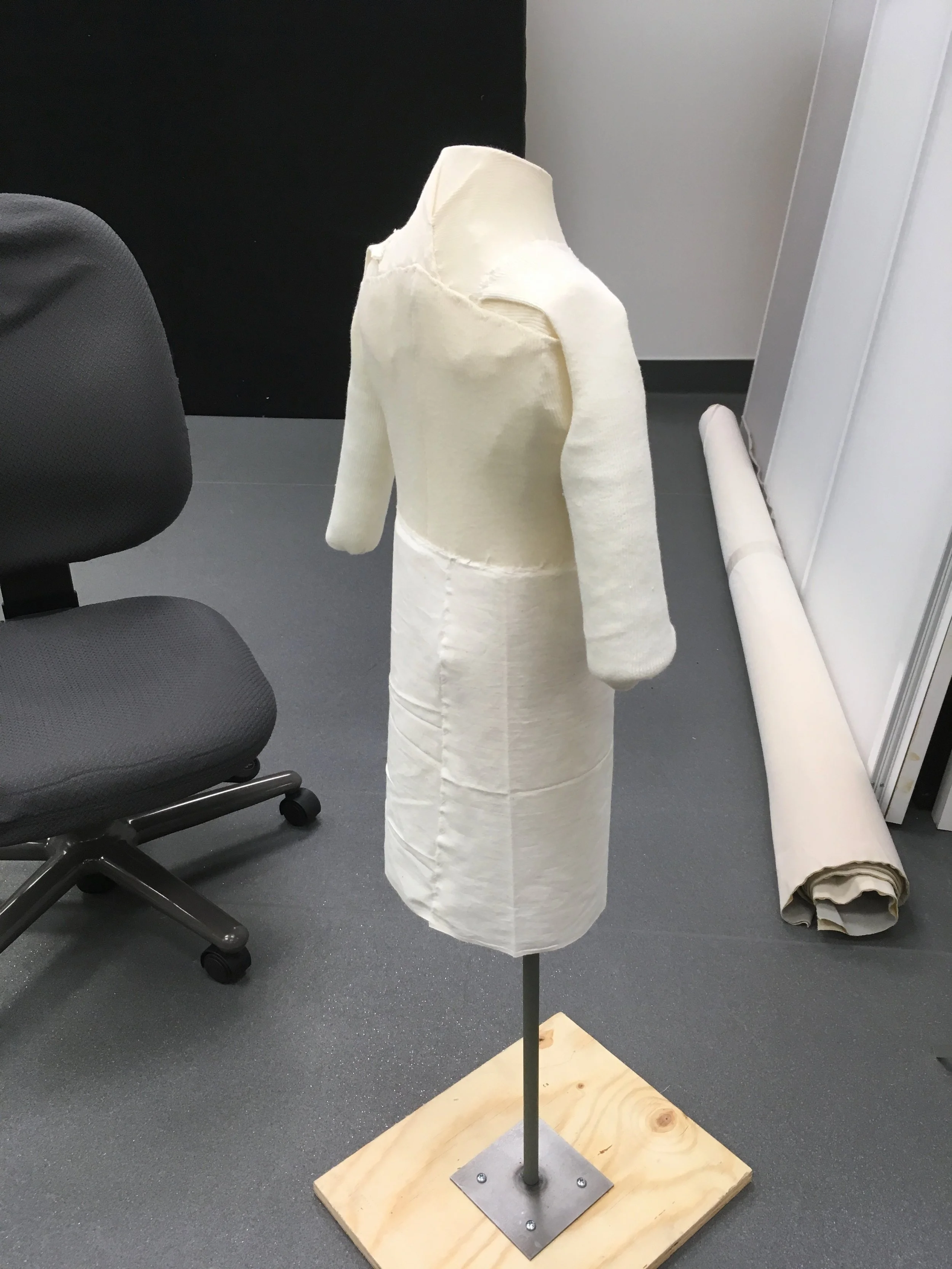 The buckram is always covered with muslin to protect the historic textile!