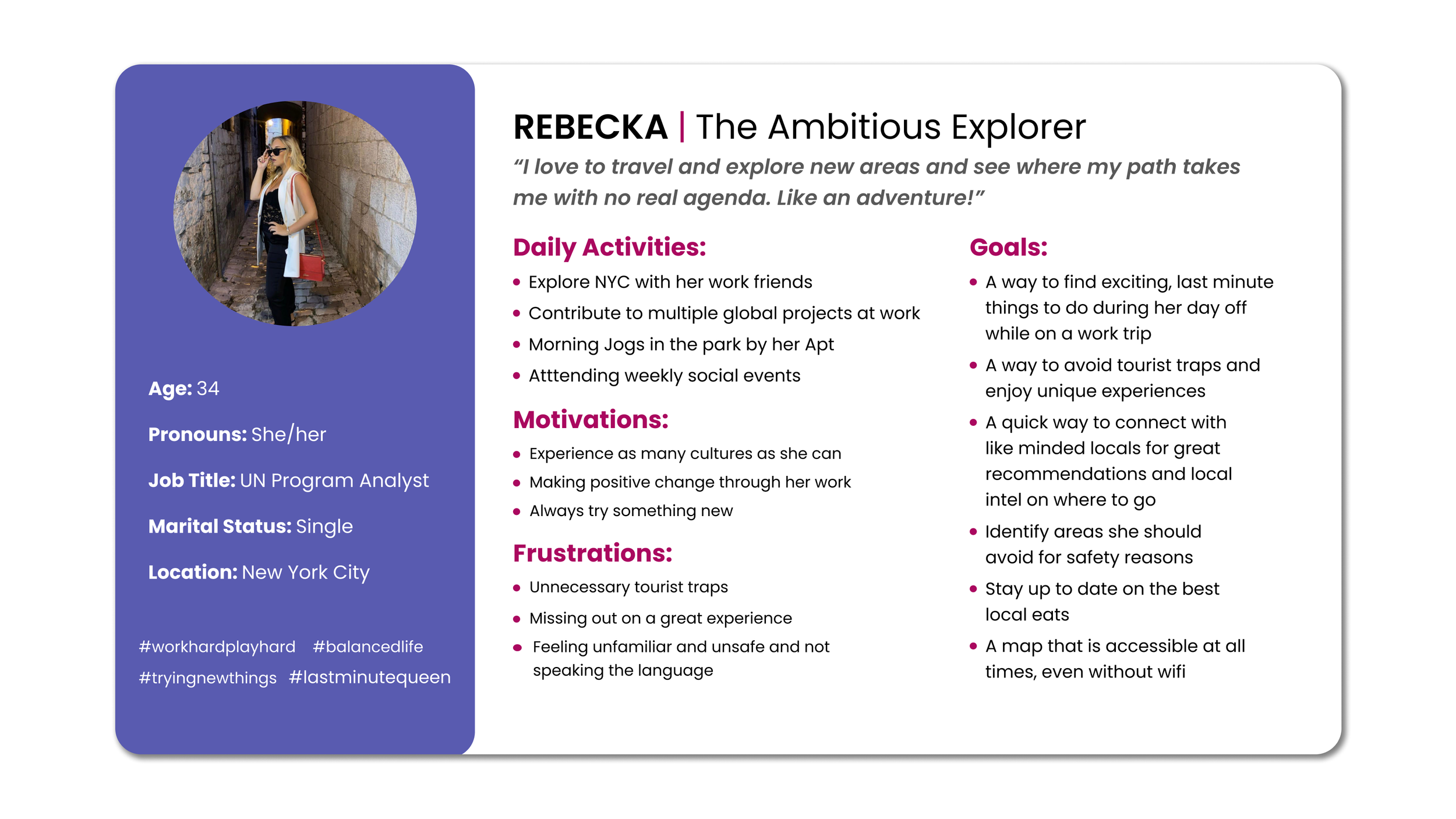 LOCL User Persona - Rebecka