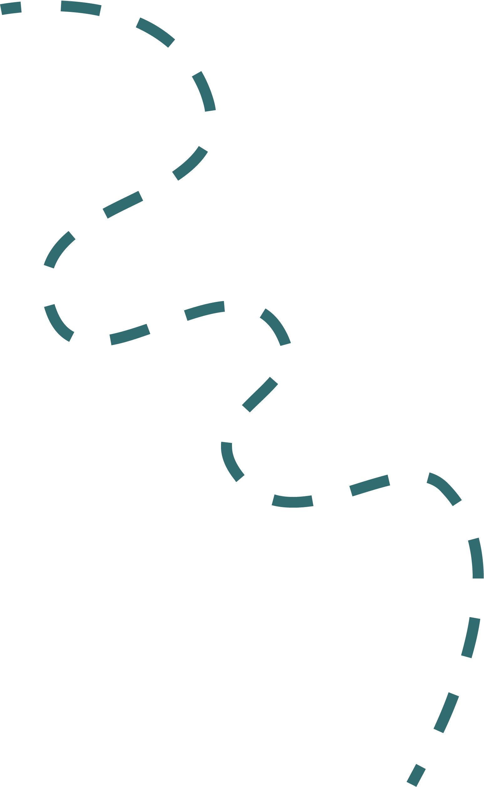 A black and white cartoon drawing of a human figure jumping over a dashed line, representing a hurdle or obstacle.