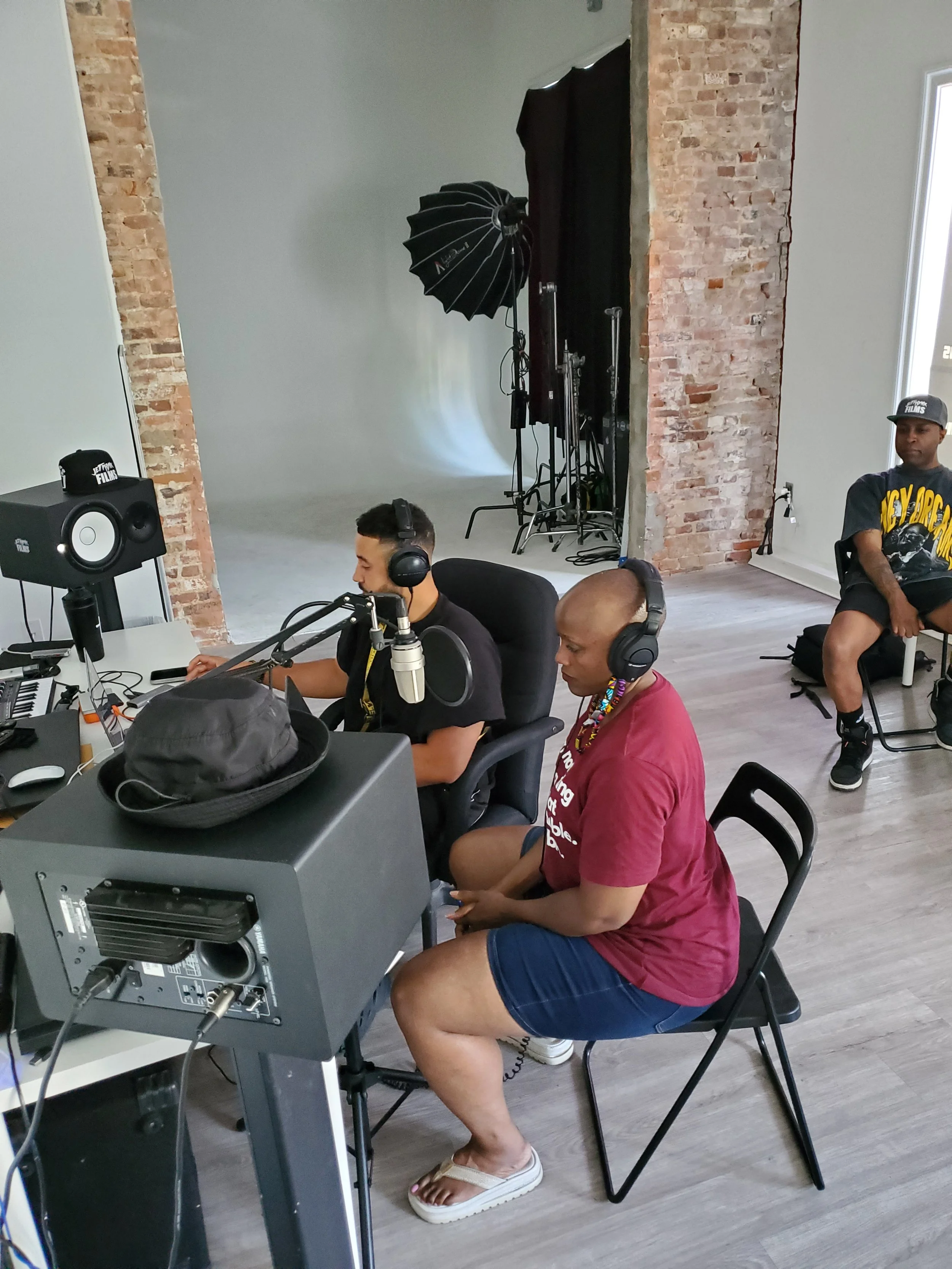 Doing voiceover work for the documentary series.