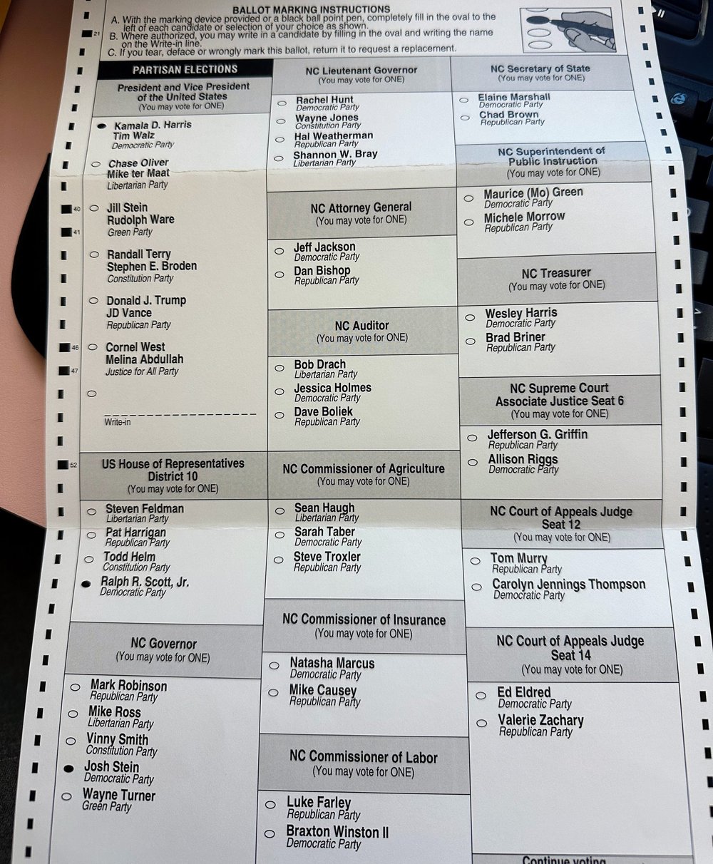 Ballot North Carolina