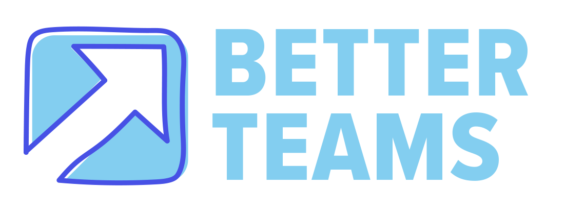 Logo with an upward arrow inside a square and the text 'Better Teams' next to it.