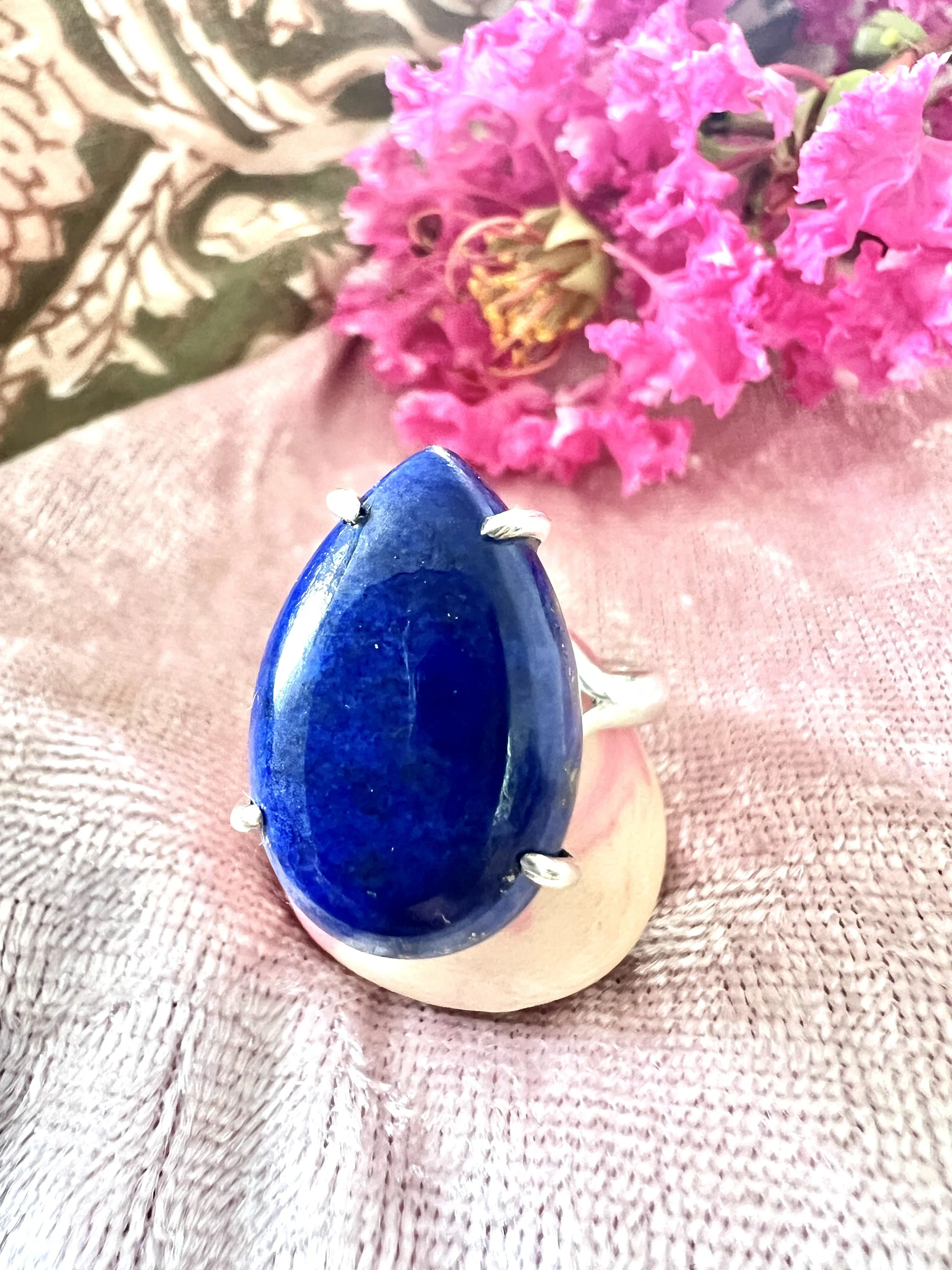 Sterling silver lapis ring