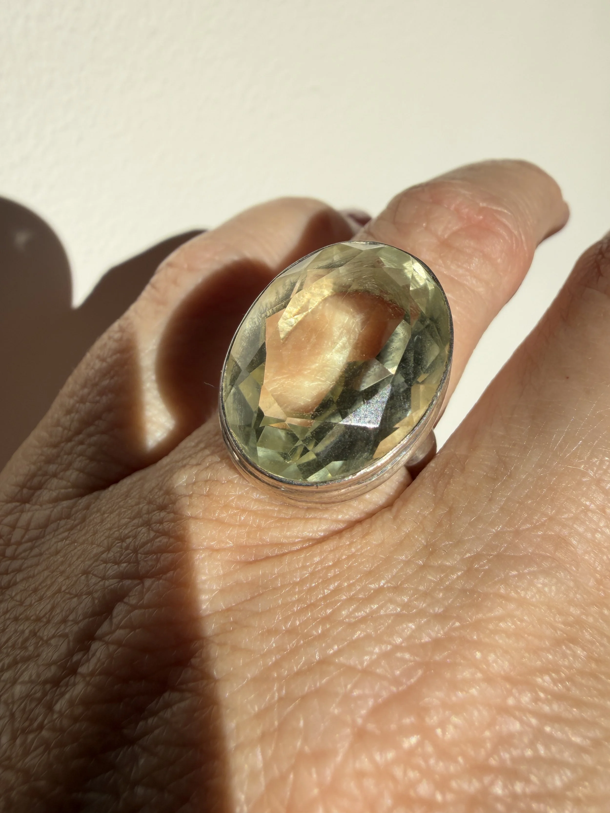 Zesty green quartz cocktail ring
