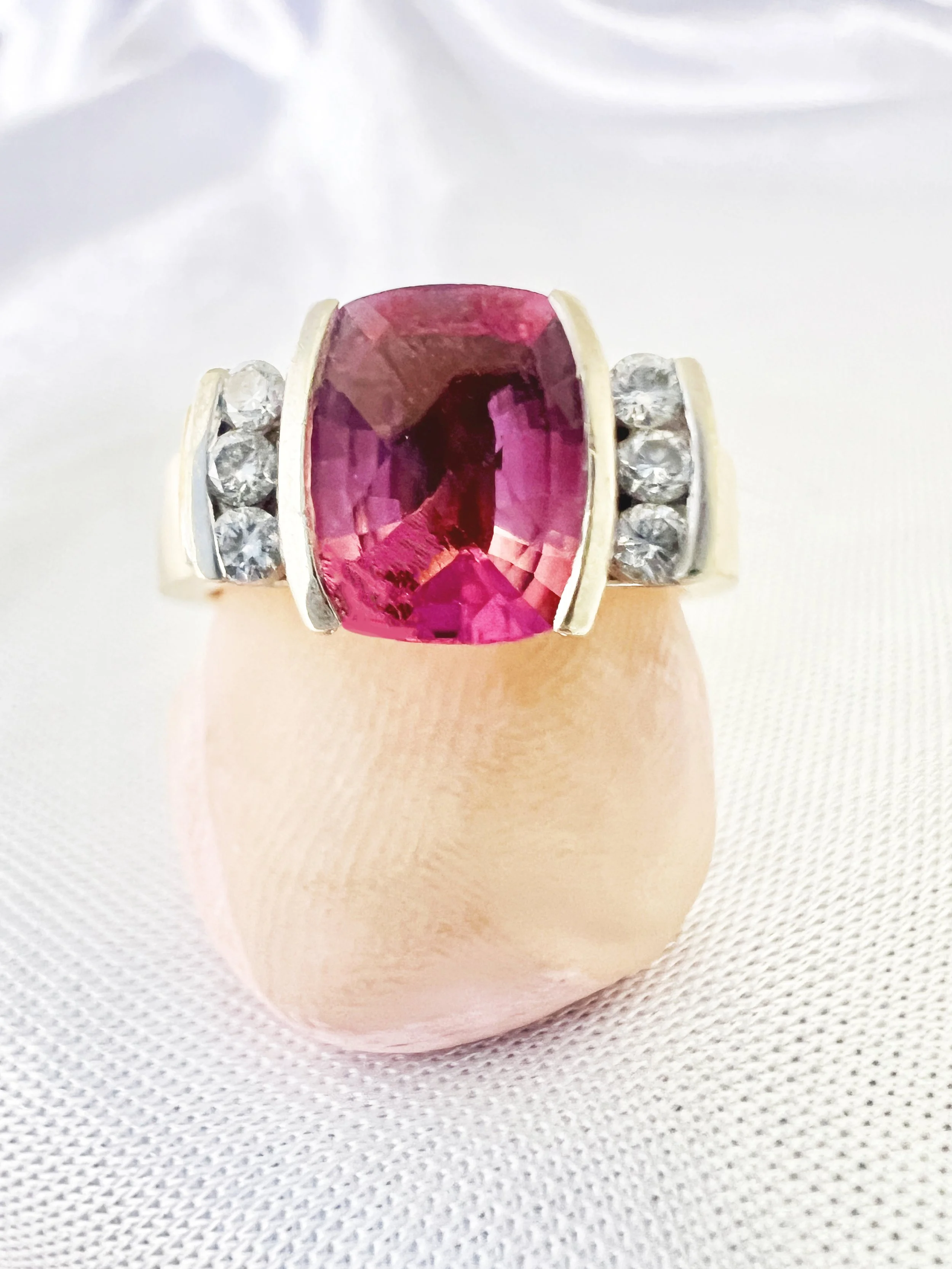 1980s tourmaline and diamond ring