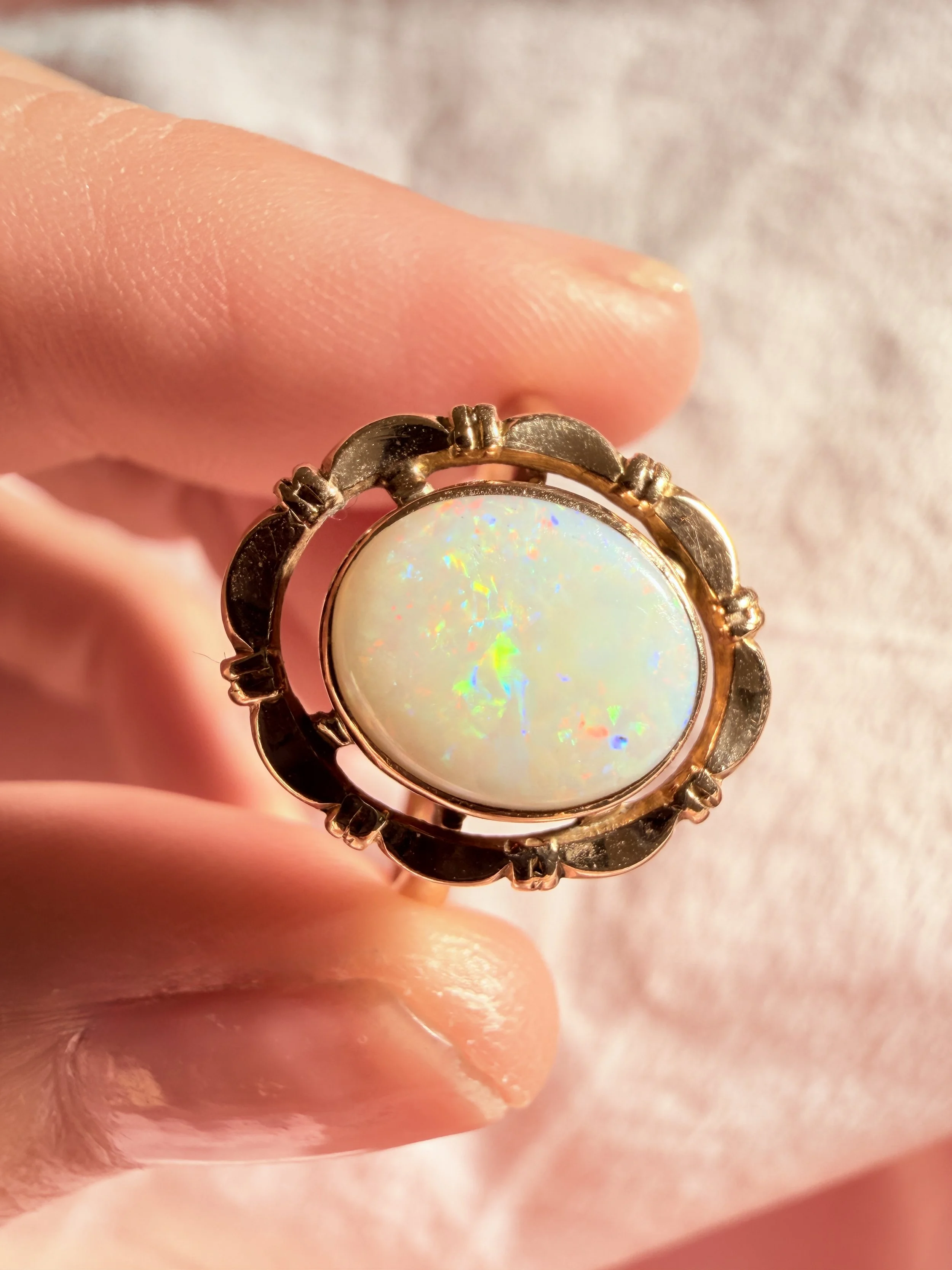 Antique Australian white opal