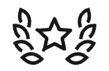 Image of a star with laurel leaves on each side.